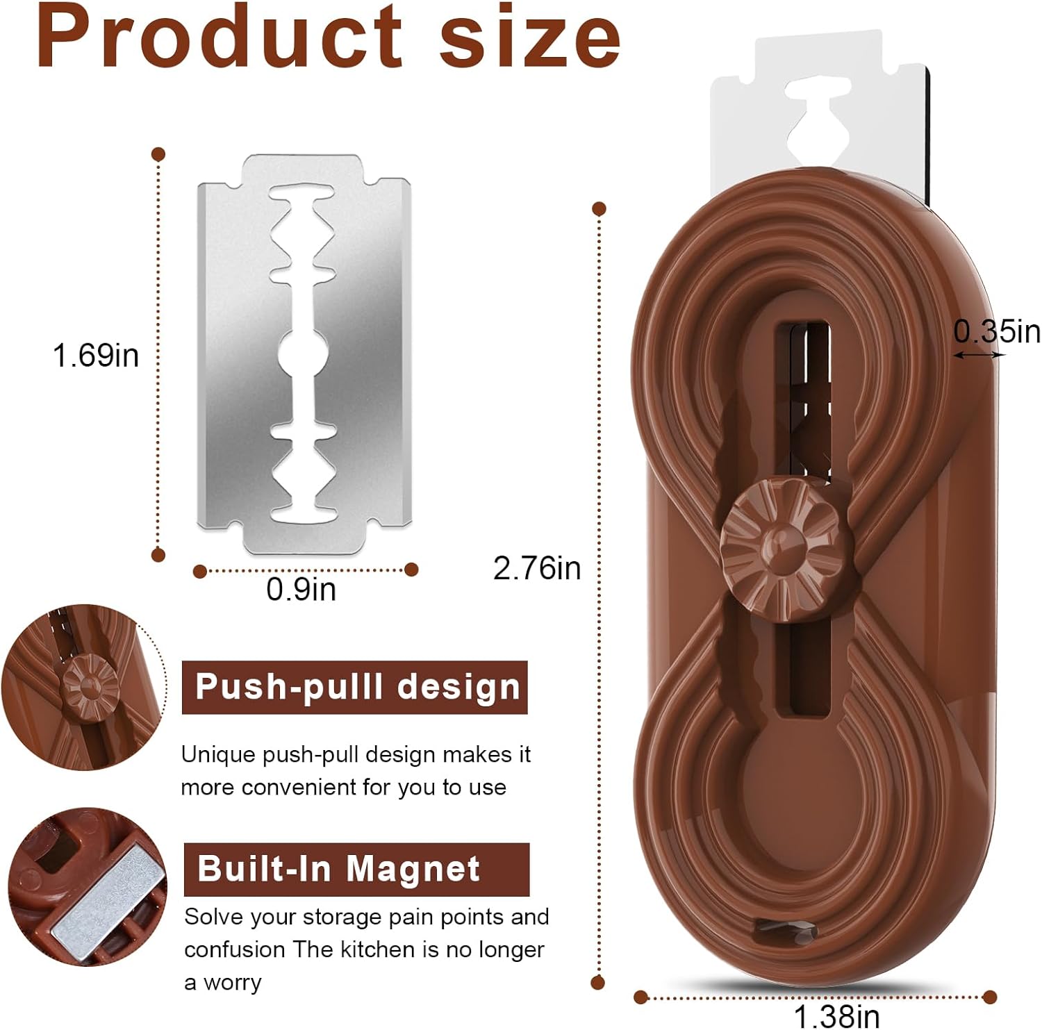 Bread Lame Dough Scoring Knife, Bread Scoring Tool,Upgraded Retractable & Magnetic Design, Anti-Slip Handle Professial Sourdough Tool for Homemade Sourdough Bread with 5 Blades - Image 6