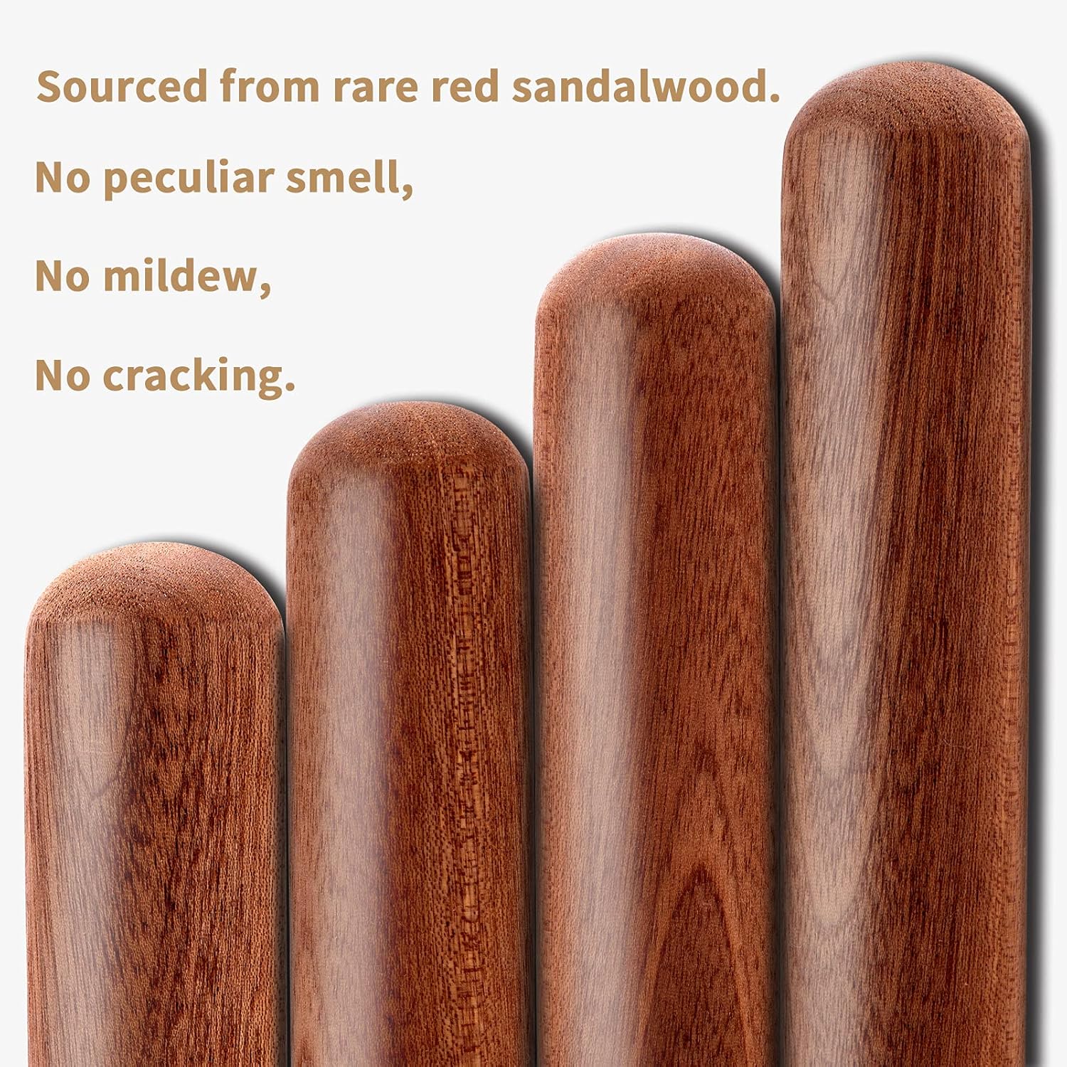 French Rolling Pin, 17.7 Inches Wood Rolling Pin for Baking Extra Lg Thickened, Classic Wooden Dough Roller for Fdant Pizza Pie Crust Cookie Pastry, Essential Kitchen Utensil, Brown - Image 3