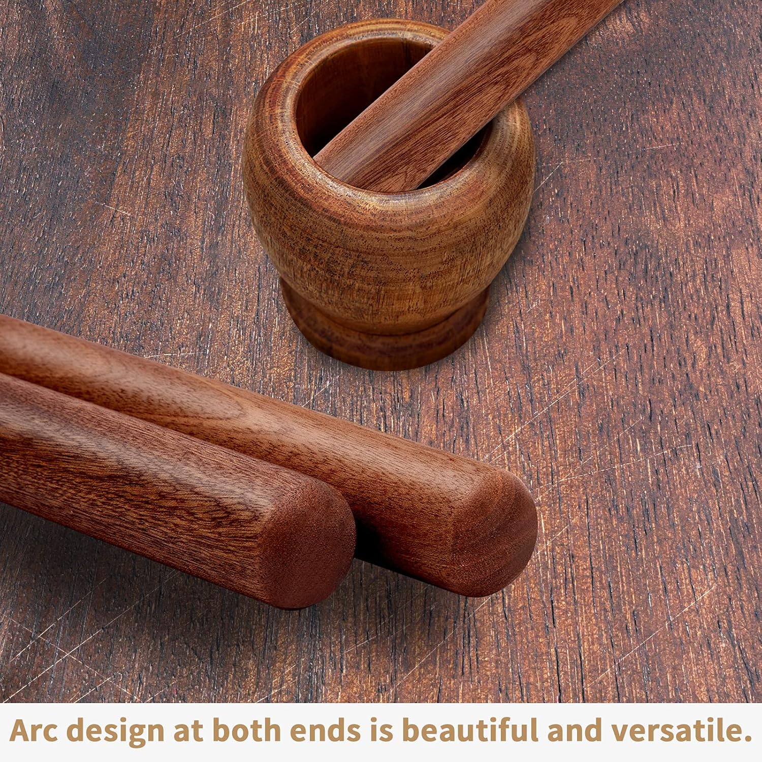 French Rolling Pin, 17.7 Inches Wood Rolling Pin for Baking Extra Lg Thickened, Classic Wooden Dough Roller for Fdant Pizza Pie Crust Cookie Pastry, Essential Kitchen Utensil, Brown - Image 4