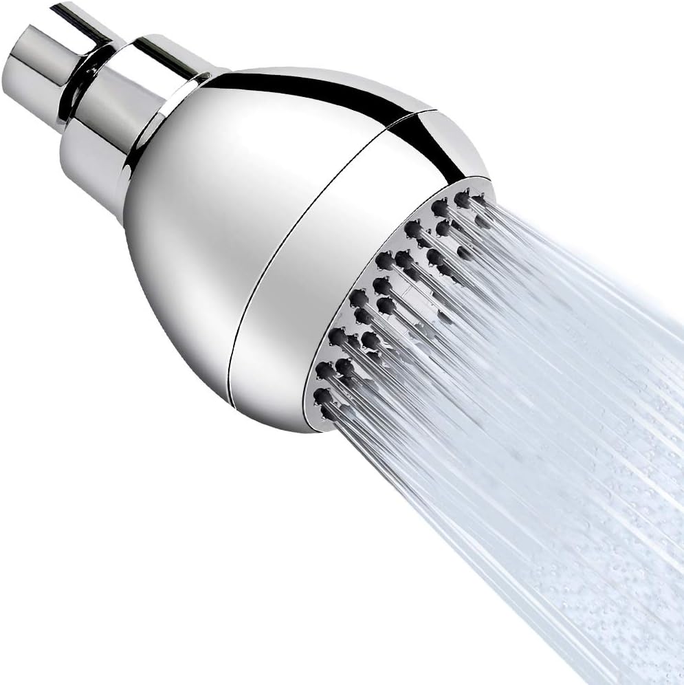 High Pressure Shower Head 3 Inches Anti-clog Anti-leak Fixed Showerhead Chrome with Adjustable Swivel Brass Ball Joint for Relaxing and Comfortable Shower Experience - Image 1