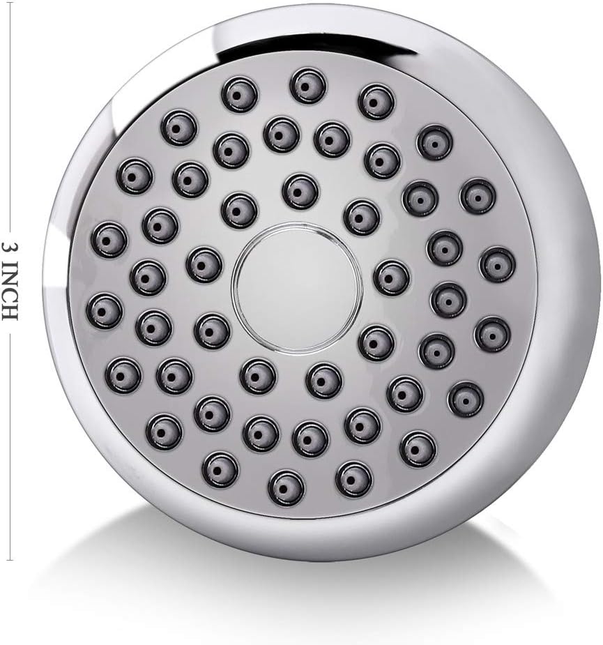 High Pressure Shower Head 3 Inches Anti-clog Anti-leak Fixed Showerhead Chrome with Adjustable Swivel Brass Ball Joint for Relaxing and Comfortable Shower Experience - Image 5