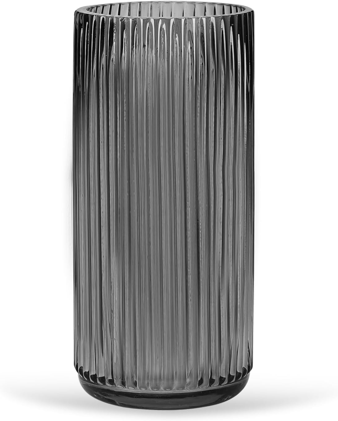 Flower Vase 7.6 Inch Grey Thickened Glass Vase for Lego Flowers,Bookshelf,Dinner Table,Office Desktop,Meeting Room,Bathroom,Countertop,Home Christmas Day Decorati - Image 1