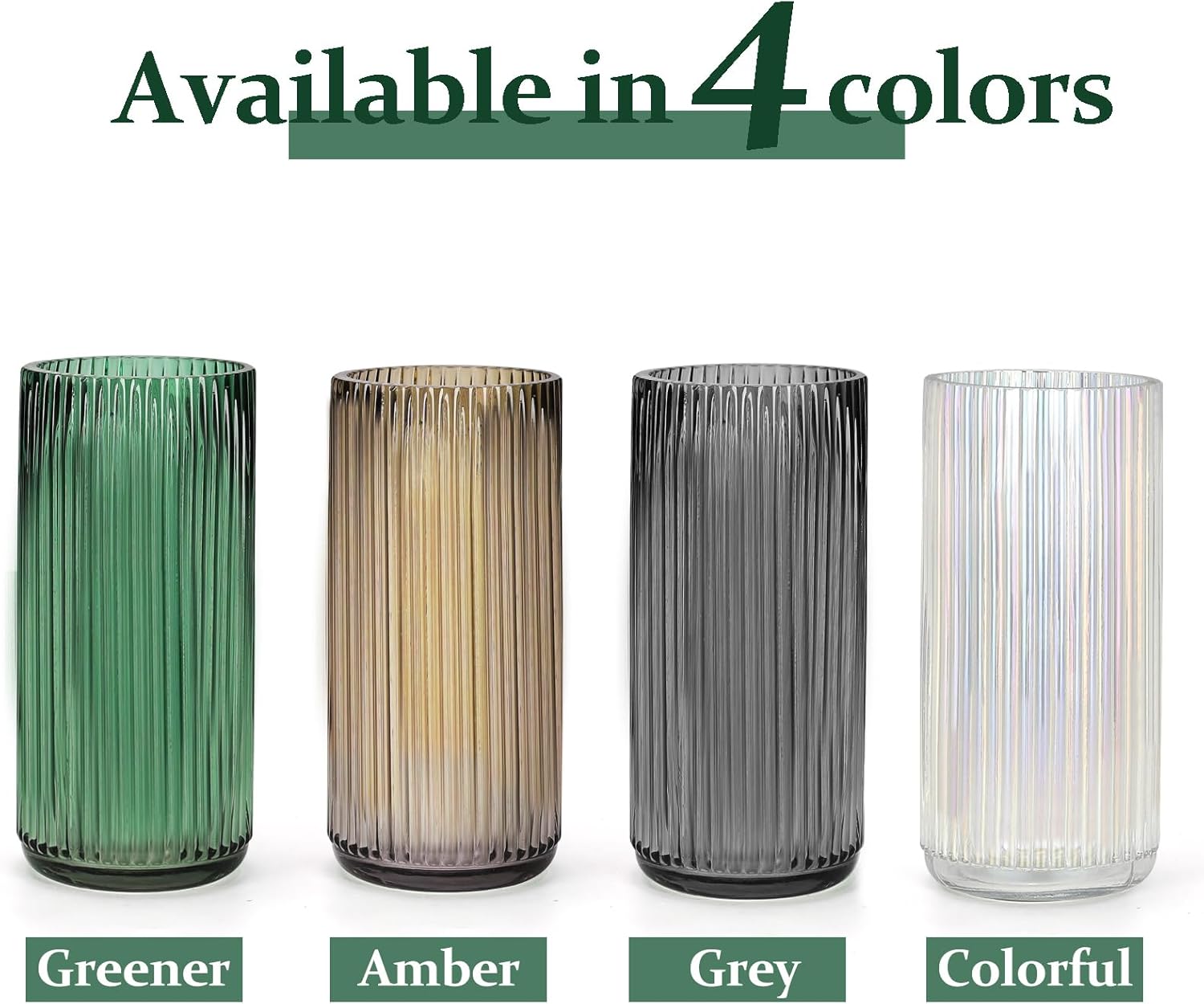 Flower Vase 7.6 Inch Grey Thickened Glass Vase for Lego Flowers,Bookshelf,Dinner Table,Office Desktop,Meeting Room,Bathroom,Countertop,Home Christmas Day Decorati - Image 7