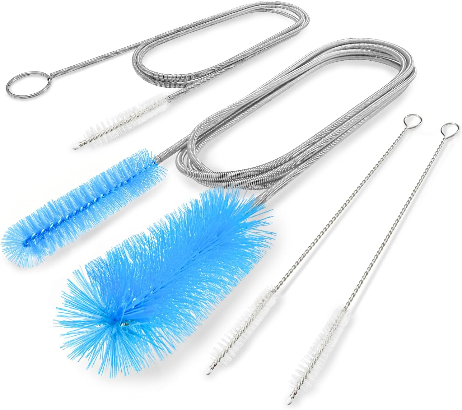 Flexible Drain Brush, 66 Inch Lg Double Ended Hose Pipe and 58 Inch Tube Cleaning Brush and 2 Pack 8 Inch Straw Cleaner Brush - Image 1