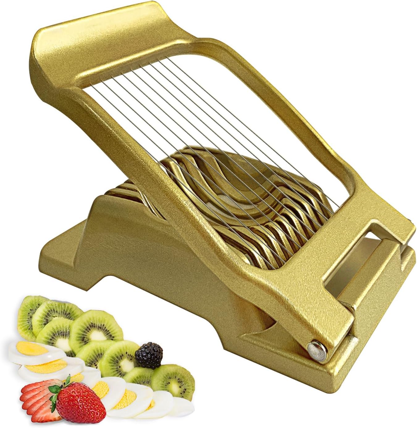 Egg Slicer for Hard Boiled Eggs Heavy Duty, Egg Cutter for Soft Fruit Food Mushroom Gold - Image 1