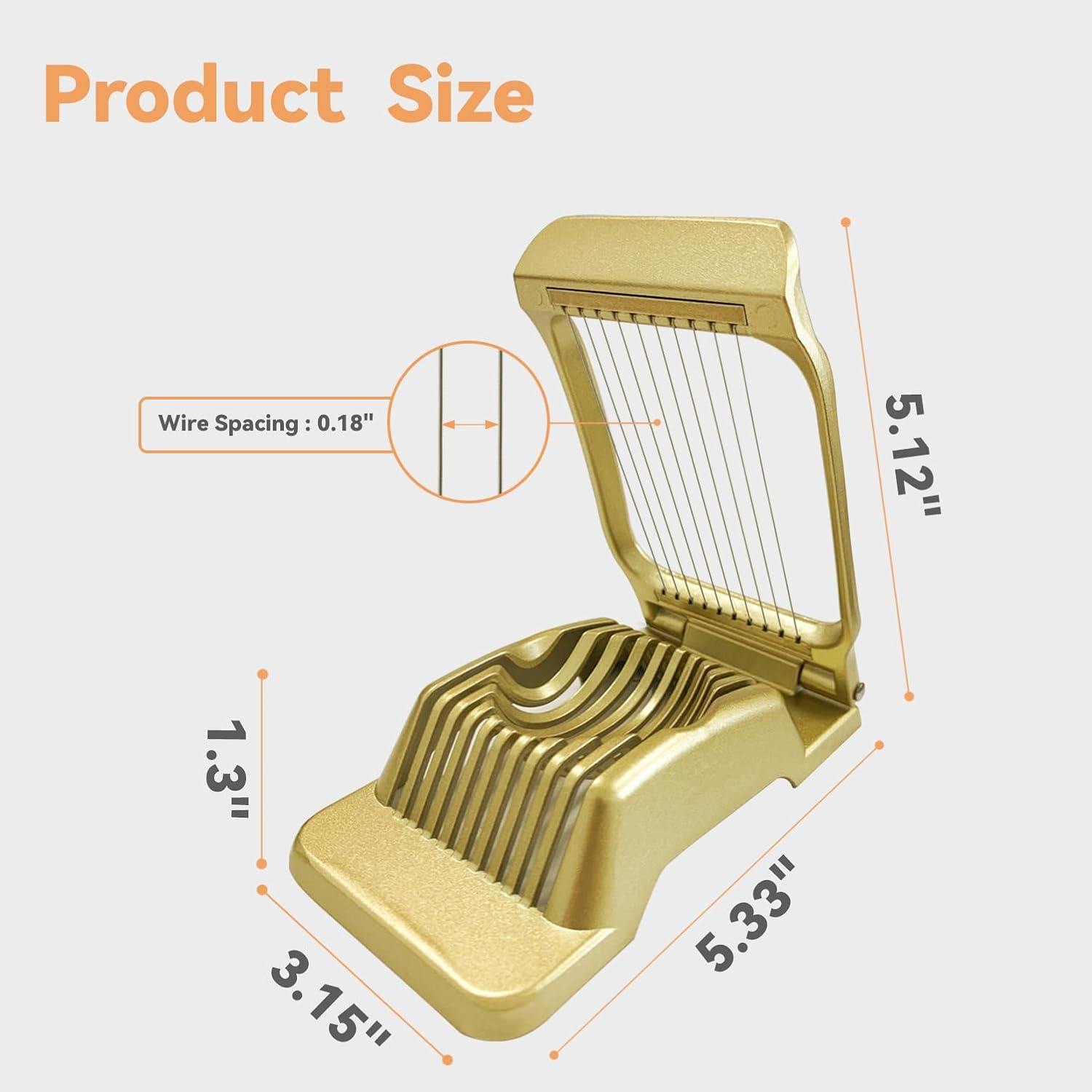 Egg Slicer for Hard Boiled Eggs Heavy Duty, Egg Cutter for Soft Fruit Food Mushroom Gold - Image 3