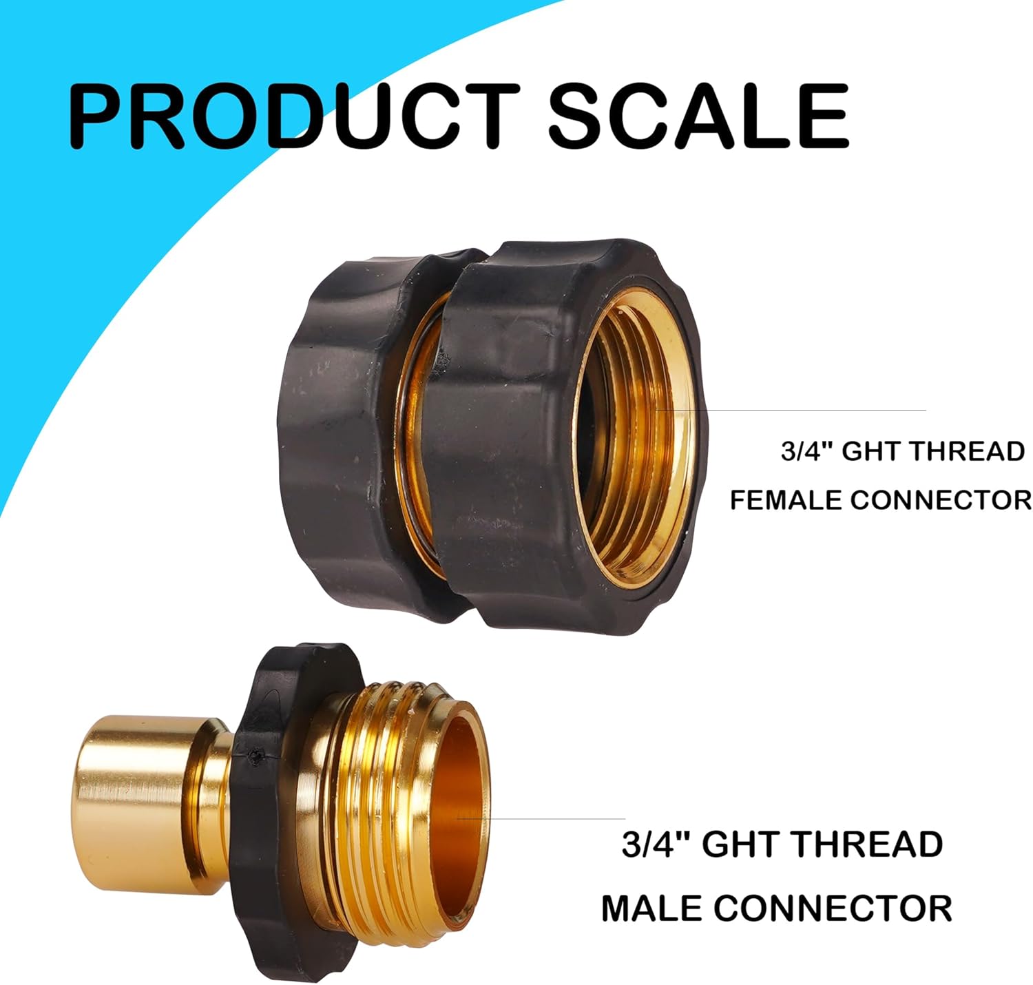 Garden Hose Quick Connector, 3/4 Inch Male and Female Garden Hose Fitting Quick Connector, 3 Female + 6 Male - Image 3
