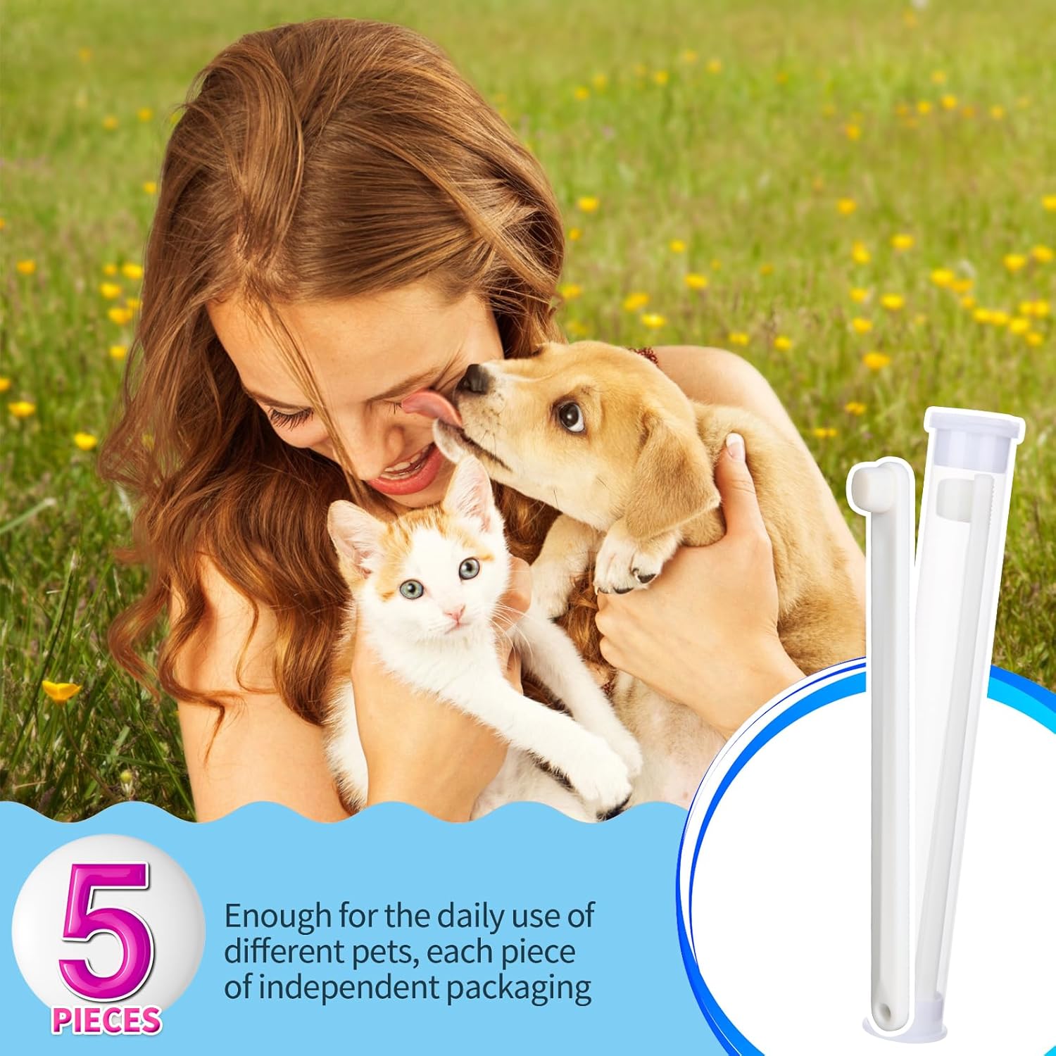 Petluno Small Dog & Cat Toothbrush 5 Set, Micro Nano Bristles to Clean pet Teeth Toothbrushes, Puppy Dogs Pet Tooth Cleaning Kit with Storage Box（White - Image 5