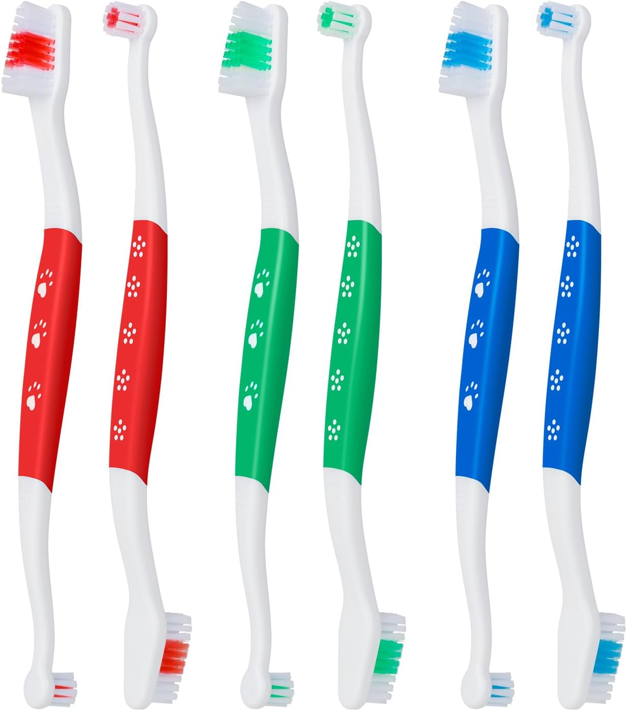 Petluno Pet Toothbrush for Dogs, Cats, Double Headed with Soft Bristles, Easy Teeth Cleaning, Non Slip Dog Toothbrushes in Bulk (Pack of 6) 6 Pcs - Image 1