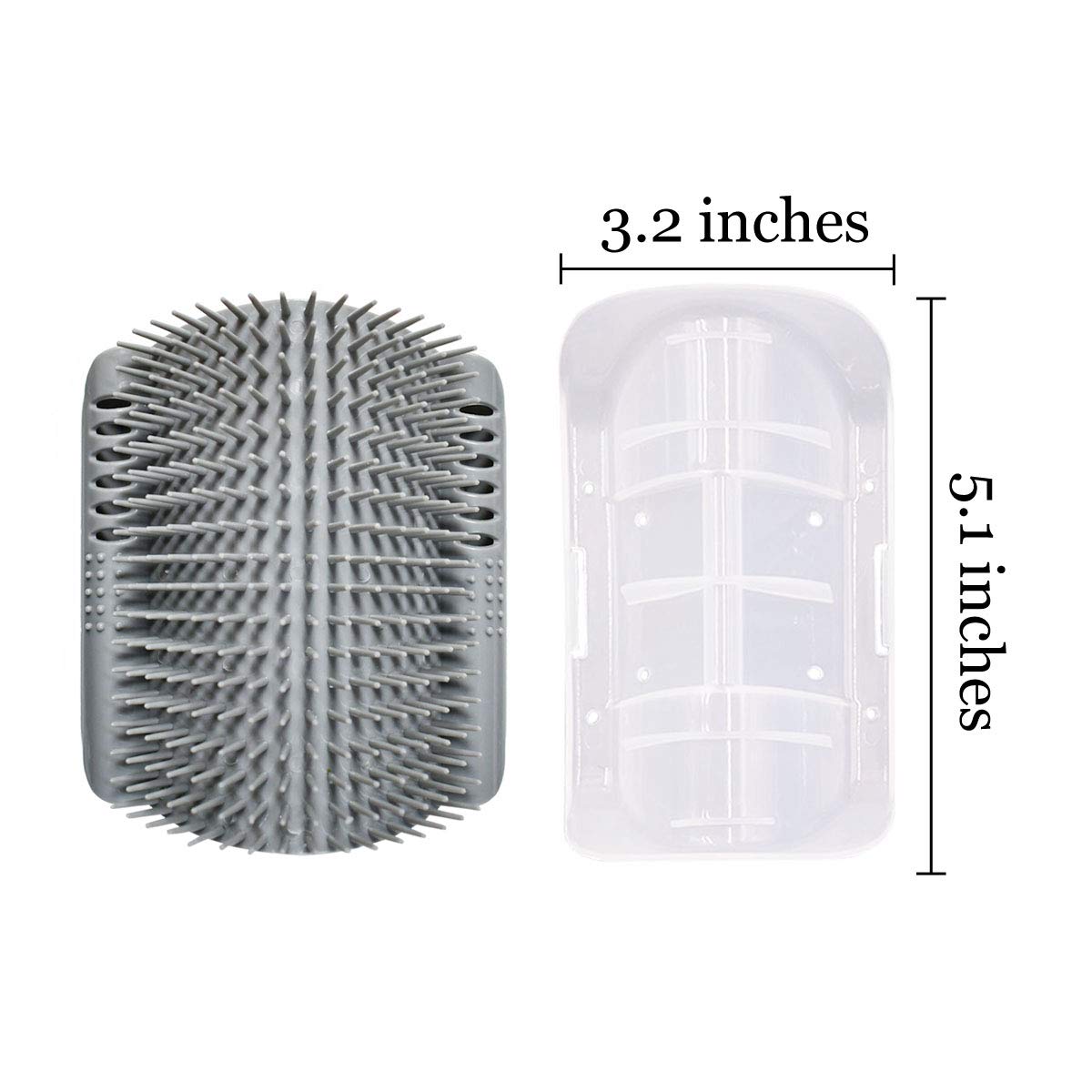 2 Pack Softer Self Groomer with Catnip Wall Corner Massage Comb Scratcher Grooming Brush Tool for Long & Short Fur Kitten Cats Dogs (Gray) - Image 6