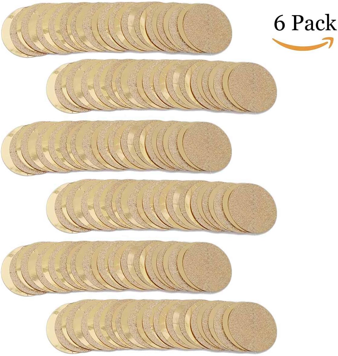 6 Pcs Glitter Champagne Gold Paper Circle Dots Garland (52 Feet) Party Hanging Bunting Birthday Decorations Engagement Bridal Shower Wedding Baby Christmas Supplies Photo Backdrop - Image 7