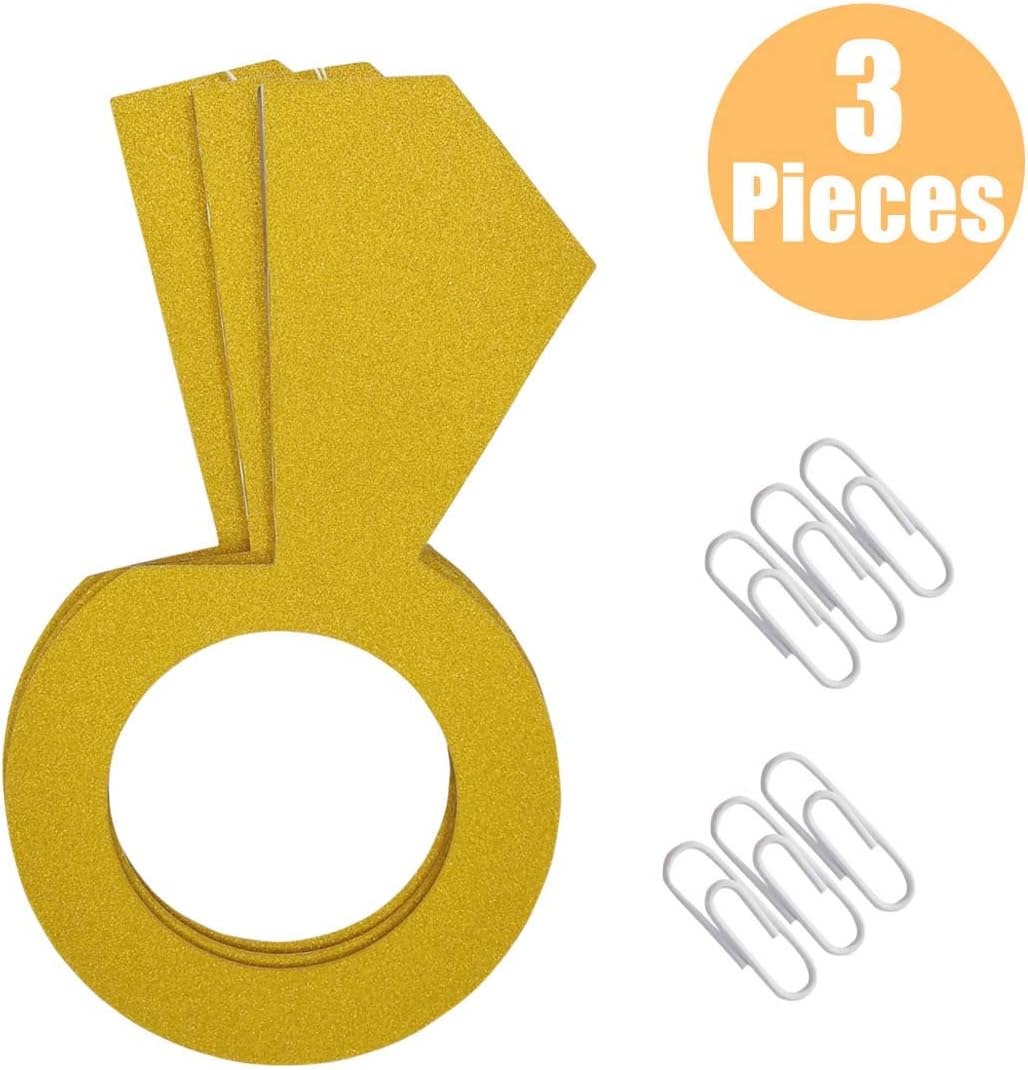 Petluno Glitter Gold Honeycomb Diamond Ring Hanging Decorations (3 Pieces) Bachelorette Party Engagement Bridal Shower Wedding Anniversary Supplies - Image 7