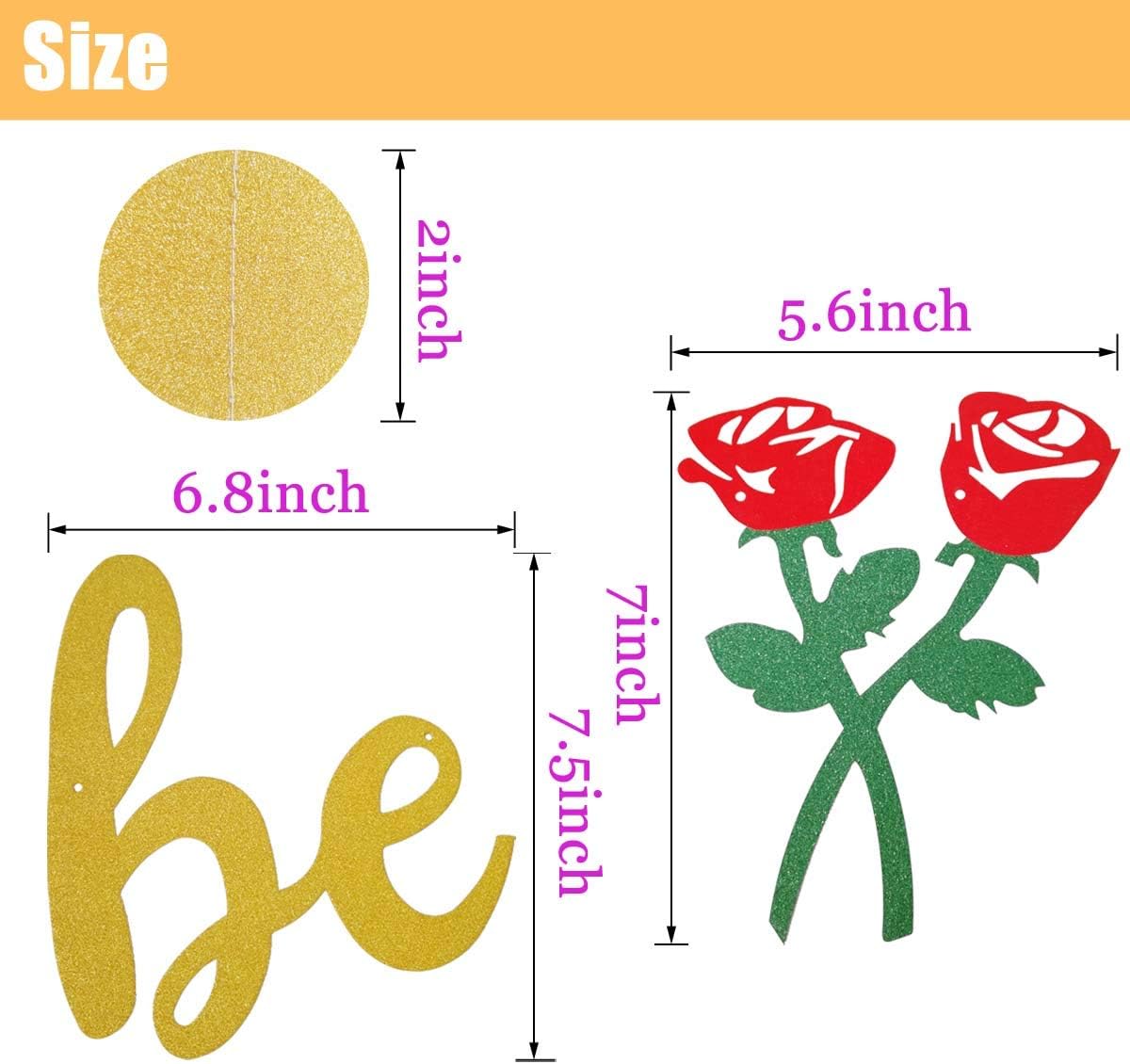 Be Our Guest Gold Sign Banner - Reception for Beauty And The Beast Party, Bridal Shower, Wedding, Engagement, Bachelorette, Baby Birthday, Housewarming Decorations - Image 6