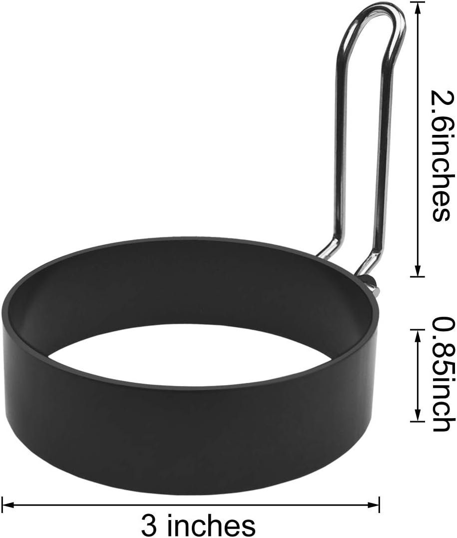 4 Pack Stainless Steel Eggs Maker Non Stick Round Egg Cooker for Cooking Rings Shaper Frying Pancake Sandwiches Metal Handle Household Kitchen Breakfast Tool - Image 6