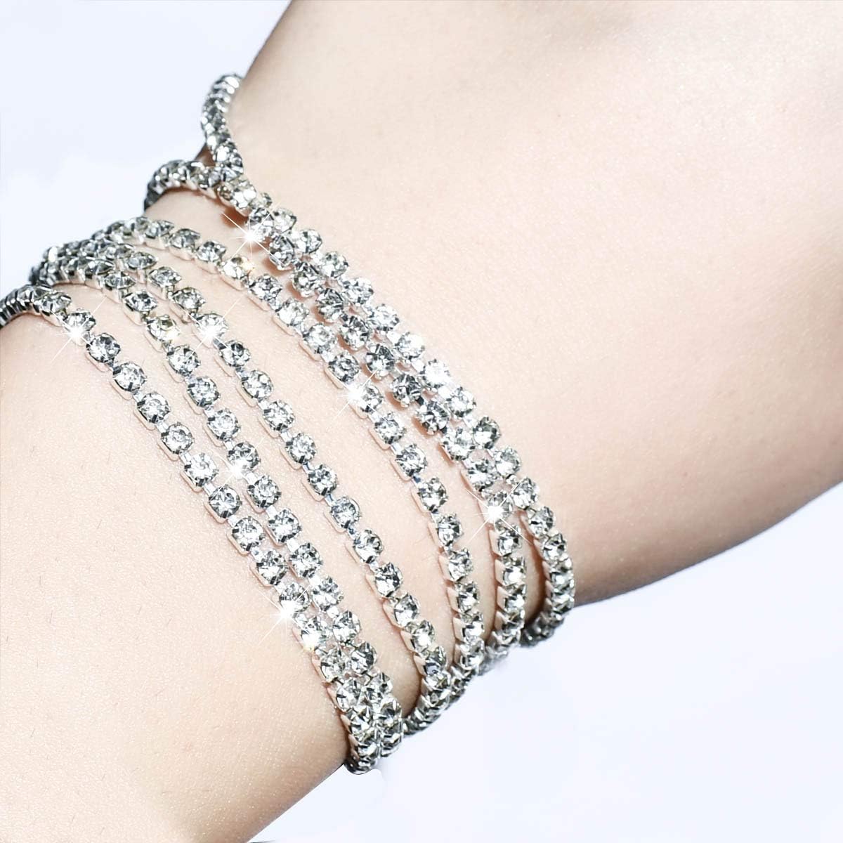 1 Roll 10 Yards 3MM Crystal Rhinestone Close Chain Trim for Sewing Craft DIY Decoration Jewelry Silver Claw Cup Diamond Trimming Clear (SS12) silver - Image 4