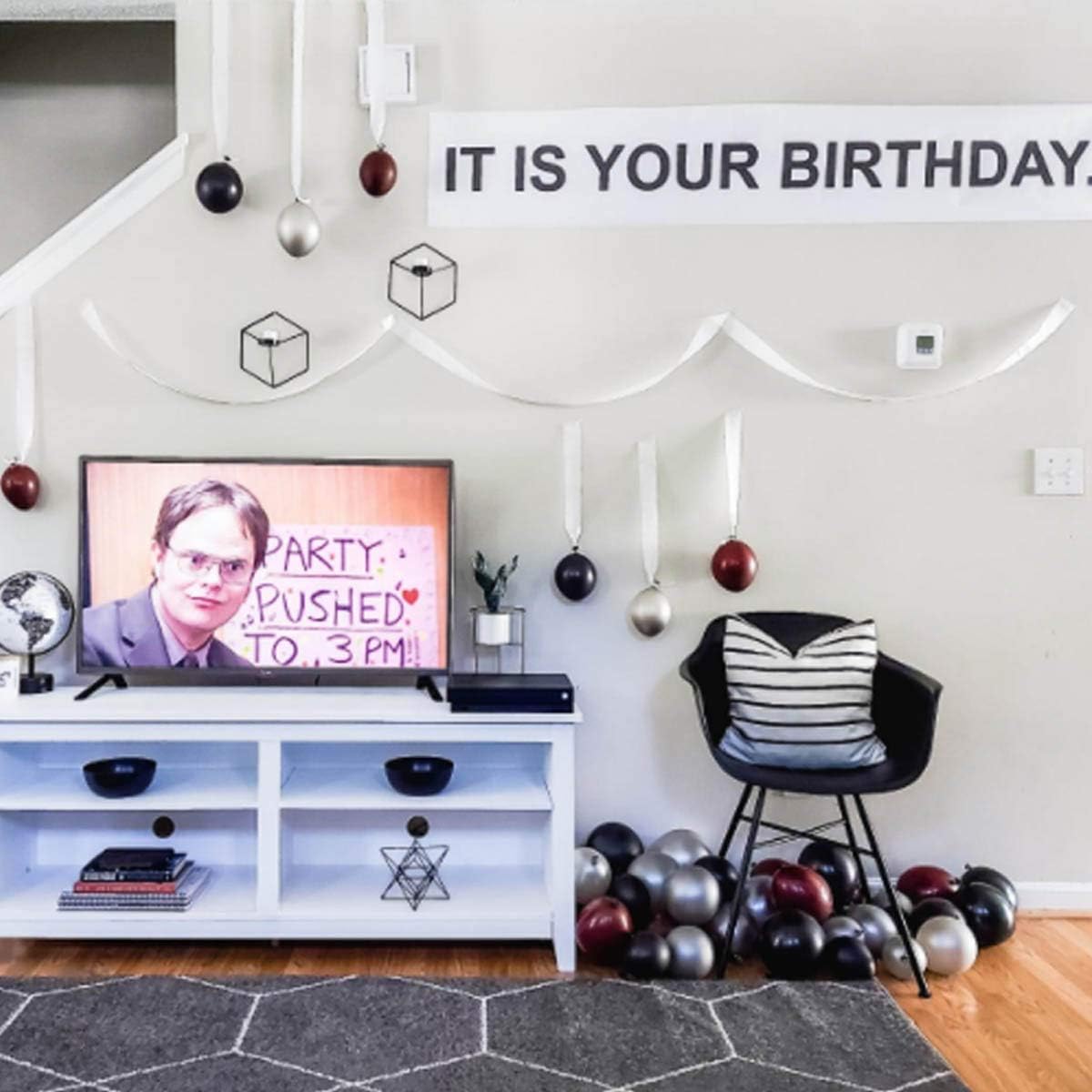 60 Pack The Office Balloons Birthday Decoration Brown & Black Silver Party Merchandise by Dwight K. Schrute Theme birthday Decorations (12 Inch) - Image 7