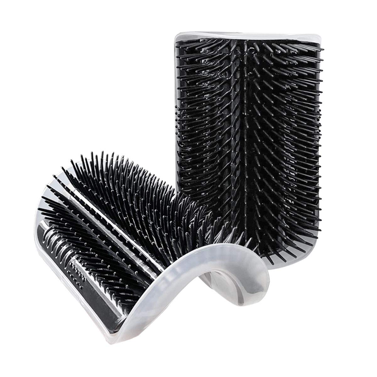 2 Pack Black Catnip Wall Massage Corner Brush for Long & Short Fur Cats and Kittens - Self Groomer Scratcher with Soft Comb - Image 2