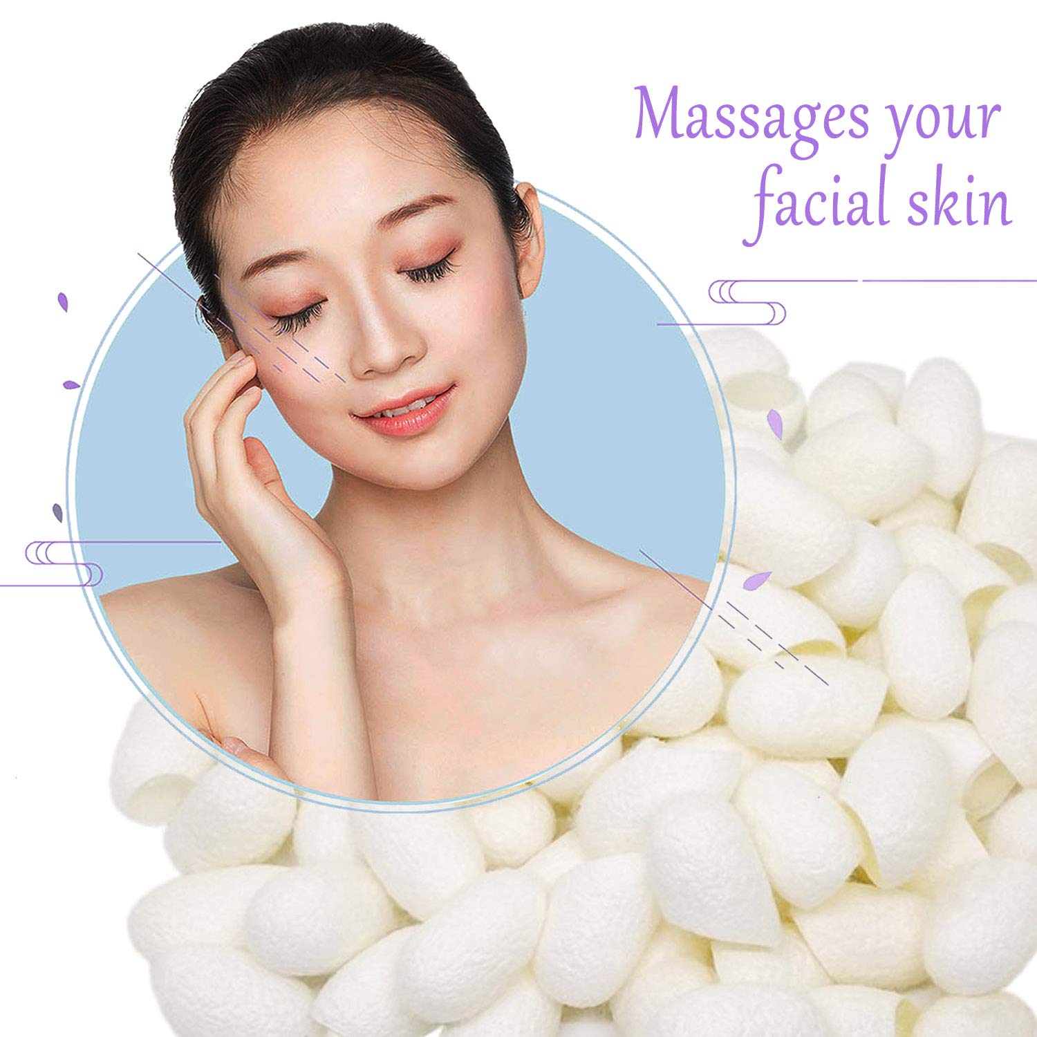 Petluno 100pcs Fresh Natural Silk Ball Cocoons Facial Cleanser Balls Healthy Skin Care Scrub Face Massage - Image 3