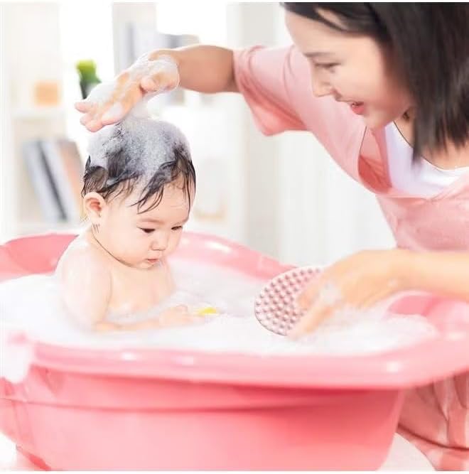 Exfoliating Silicone Body Scrubber Bath Brush Glowing Skin Shower Loofah for Gentle Long Lasting Lathers Well & More Hygienic Than Traditional (Pink) - Image 2