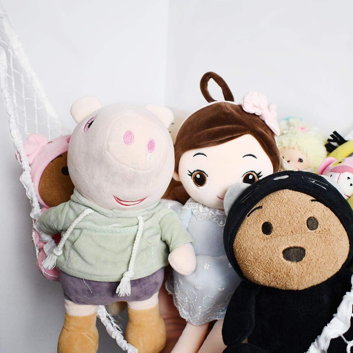 Hammock Mesh Toy Net Stuffed Animal Toys for Kids Jumbo Large Storage Pet Corner Animals Wall Hanging Organizer Christmas Gift (White) - Image 5