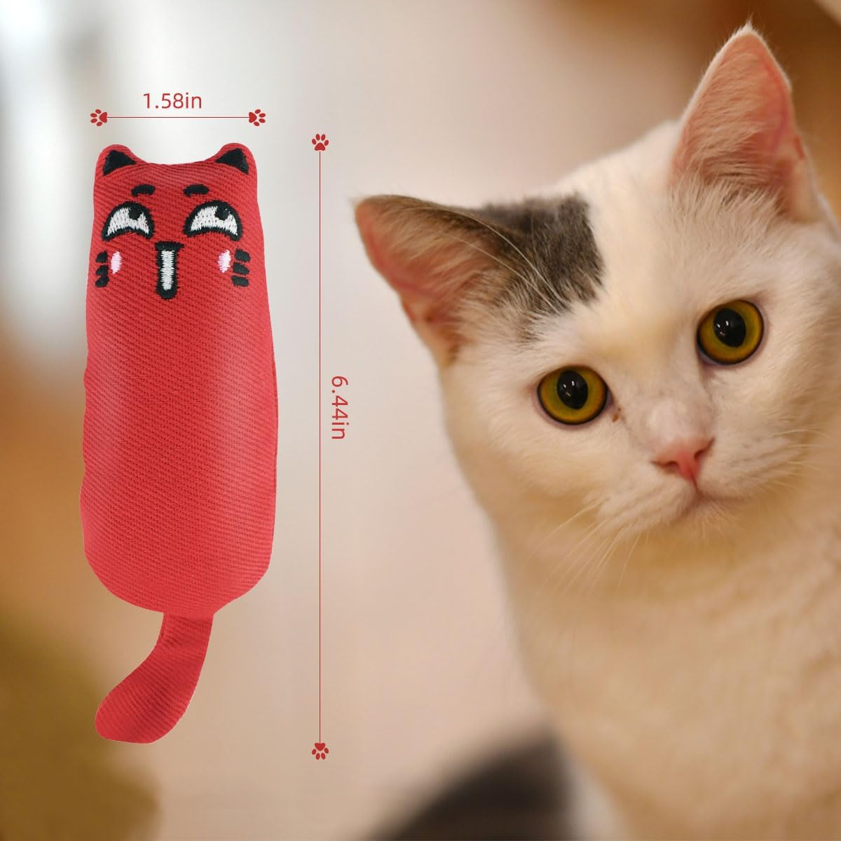Soft Indoor Cat Toys Self Play Interactive Pillows Catnip Filled 5PCS Plush Kitten Teething Set Cute Kitty Chew Bite Resistant Cartoon Mouse Pet Supplies Gifts - Image 2