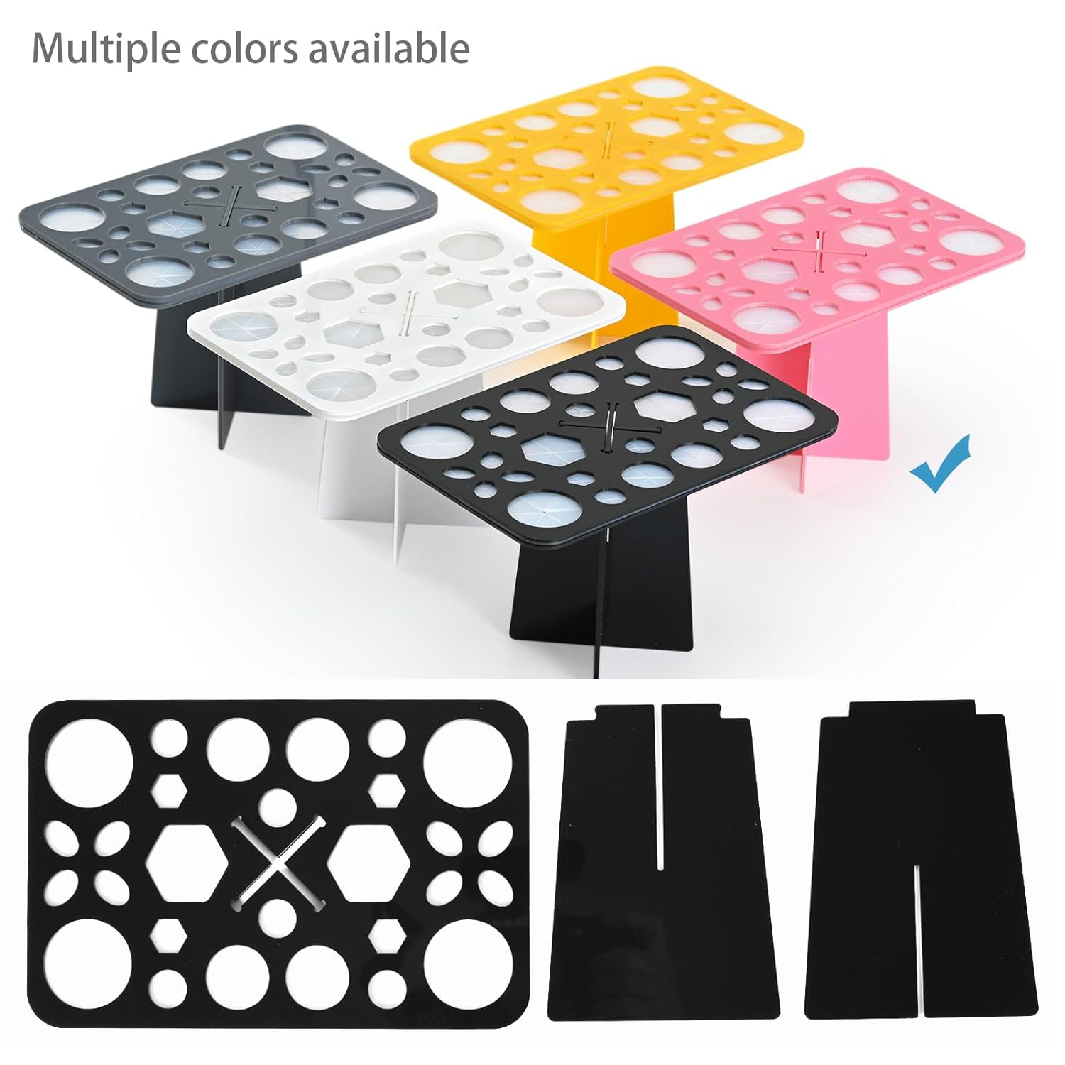 Acrylic Drying Rack for Brushes, Collapsible Stand with 28 Slots Nail, Paint, and Makeup Brushes – Black, Unisex, Ideal Artists Enthusiasts Black - Image 7