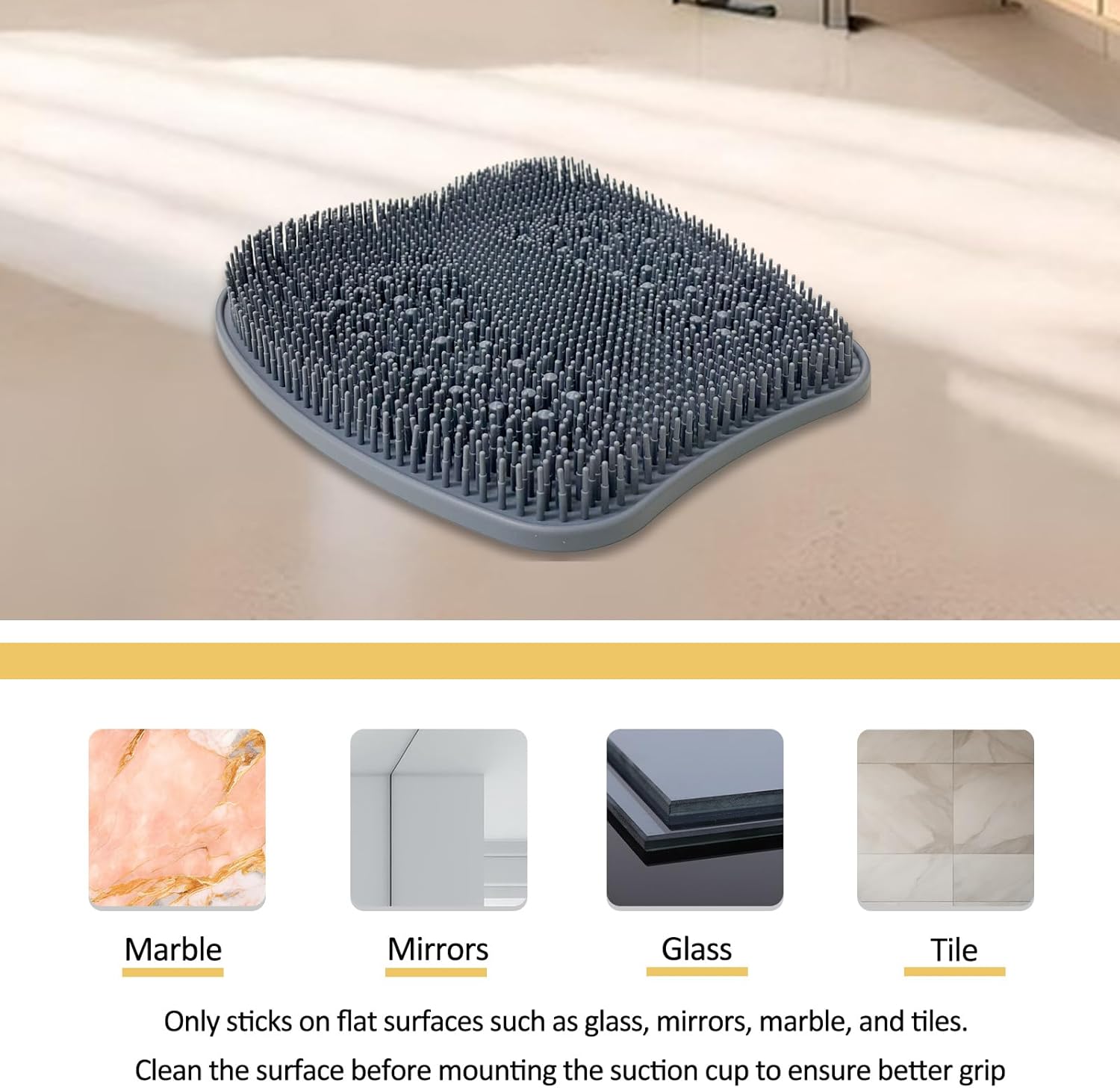 Extra Thicker & Larger Foot Scrubber Mat for Shower, Silicone Back Body Exfoliator Massager Cleaner Washer with Non Slip Suction Cup, Exfoliating Scrub Brush Pad Women Men Elderly - Image 7