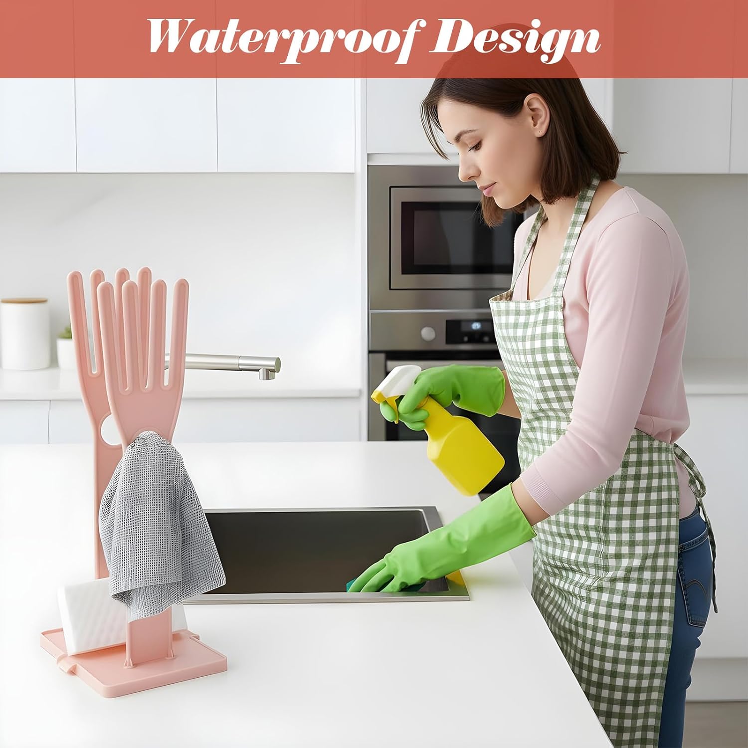 2 Pcs Kitchen Glove Holder, Kitchen Glove Stand Holder Plastic Glover Drying Dryer Rack - Image 2