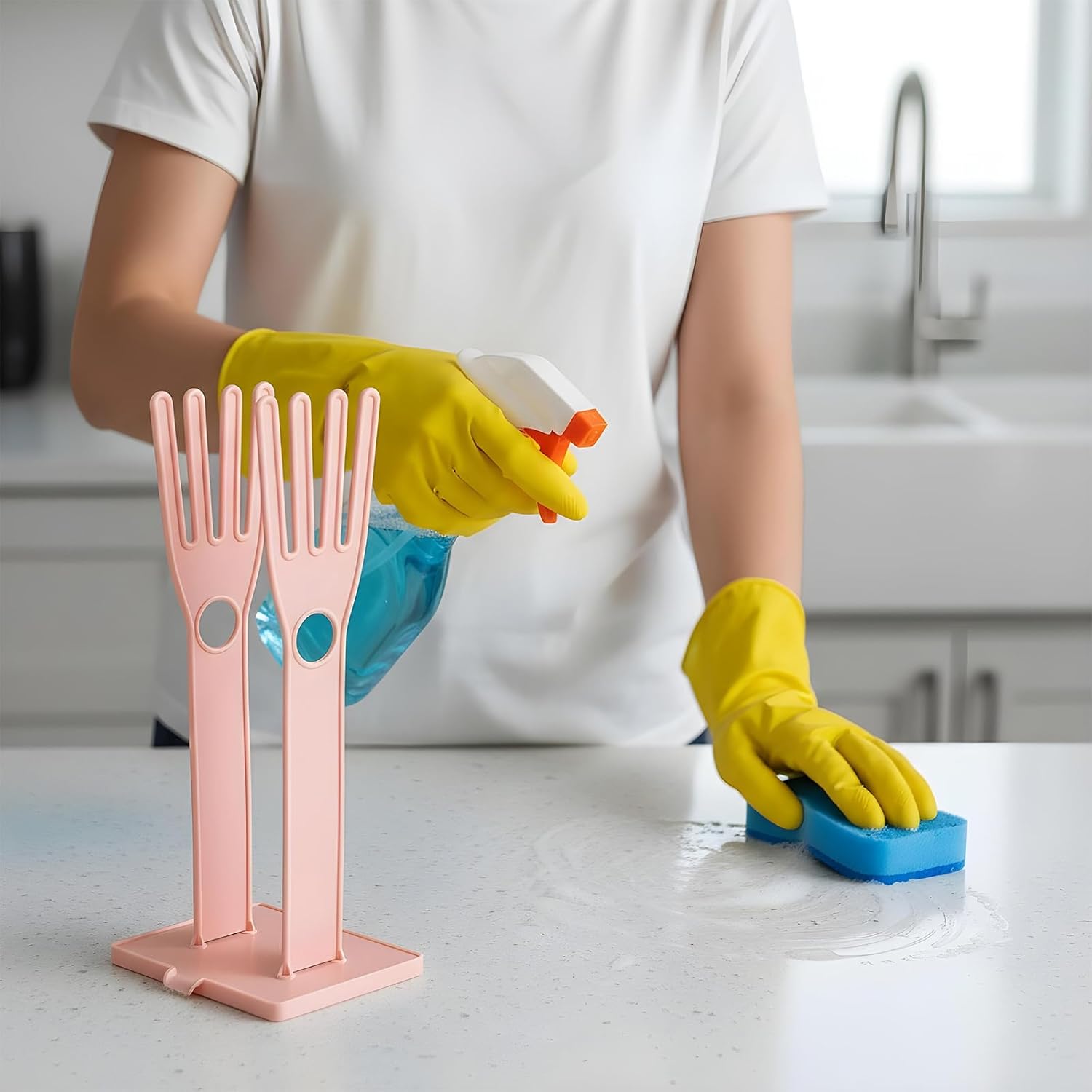 2 Pcs Kitchen Glove Holder, Kitchen Glove Stand Holder Plastic Glover Drying Dryer Rack - Image 5