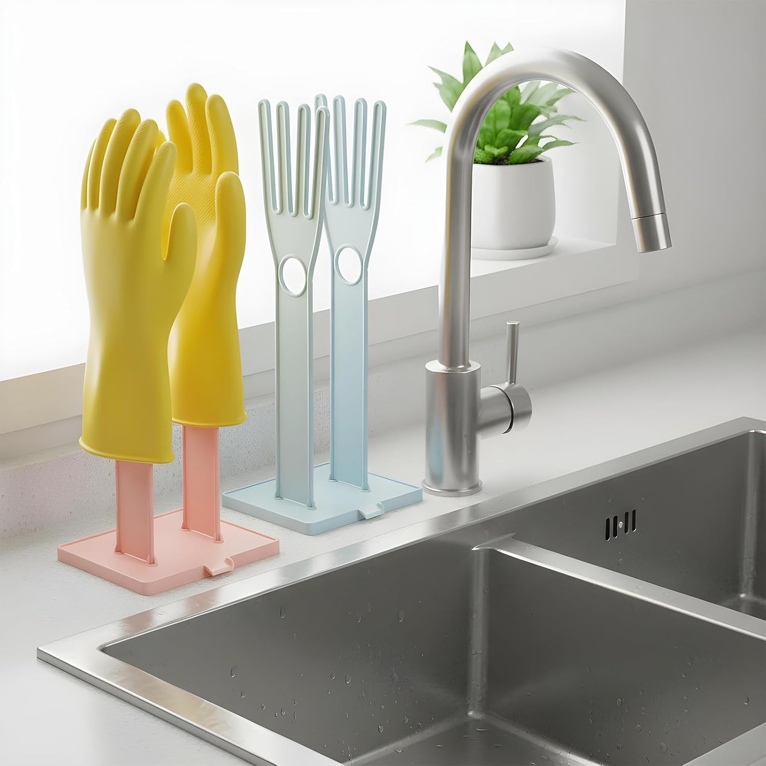 2 Pcs Kitchen Glove Holder, Kitchen Glove Stand Holder Plastic Glover Drying Dryer Rack - Image 6
