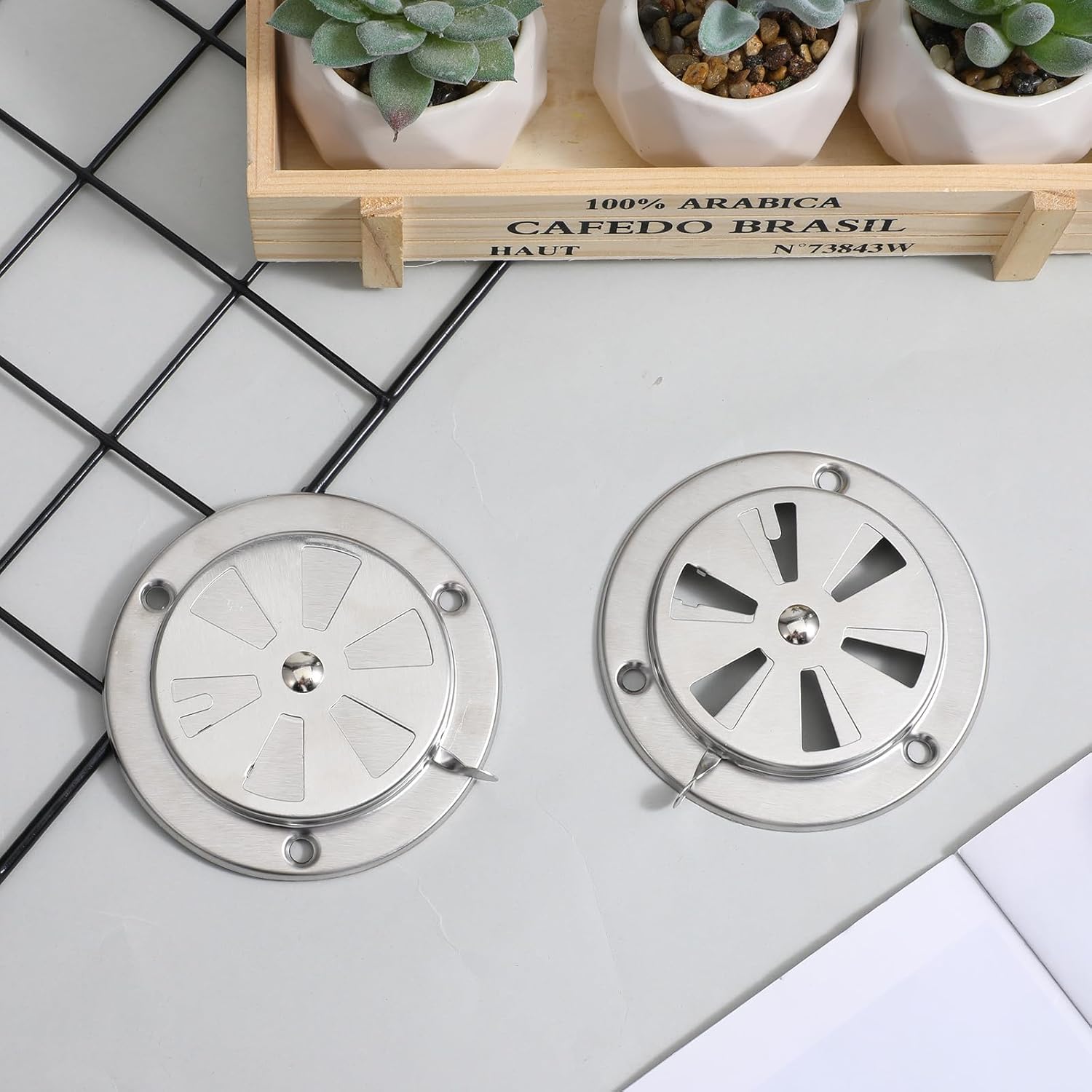 2 PCS BBQ Grill Smoker Air Vent Set, Adjustable Stainless Steel Grill Vent Damper for Controlling Airflow, BBQ Smoker Grilling Exhaust Smokers Replacement Parts for Grills, Stove and Smokers (95mm) - Image 6