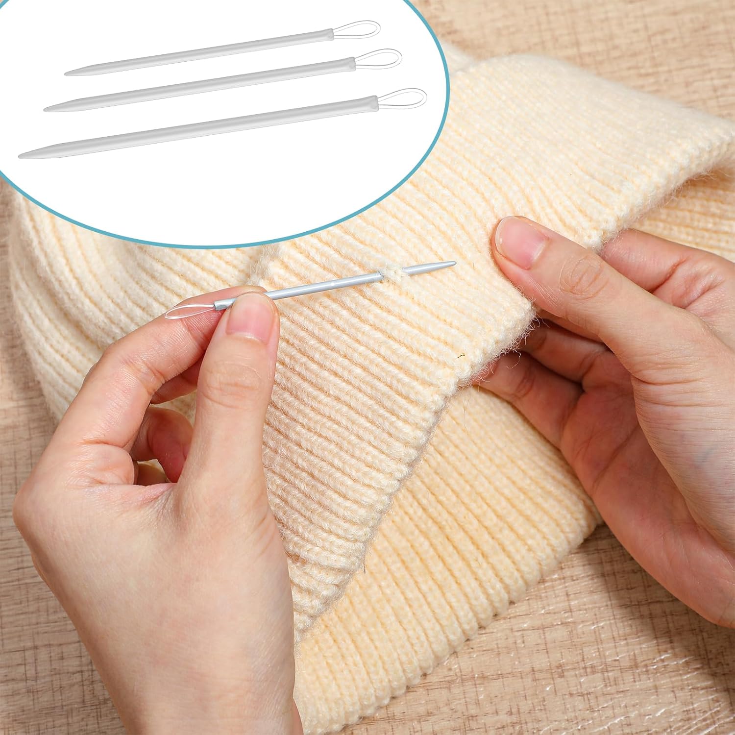 9 PCS Wool Yarn Needles, Darning Needle Nylon Thread Rope Threader Large Eye Tapestry Needle for Weave Hand Weaving Sweater Tools Accessories for Sewing Knitting Crochet Yarn Embroidery - Image 6