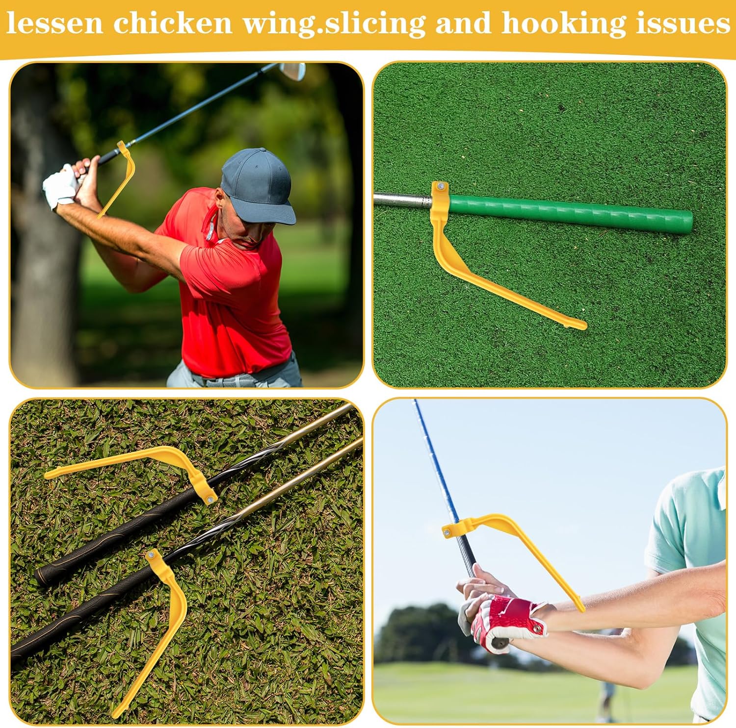 Xindojuz Golf Swing Training Aid, Golf Training Wrist Hinge Swing Correcting Trainer Tool, Stock Shot Setter Golfs Club Practice Equipment Arm Elbow Posture Teaching Accessory for Golfers Beginners - Image 3