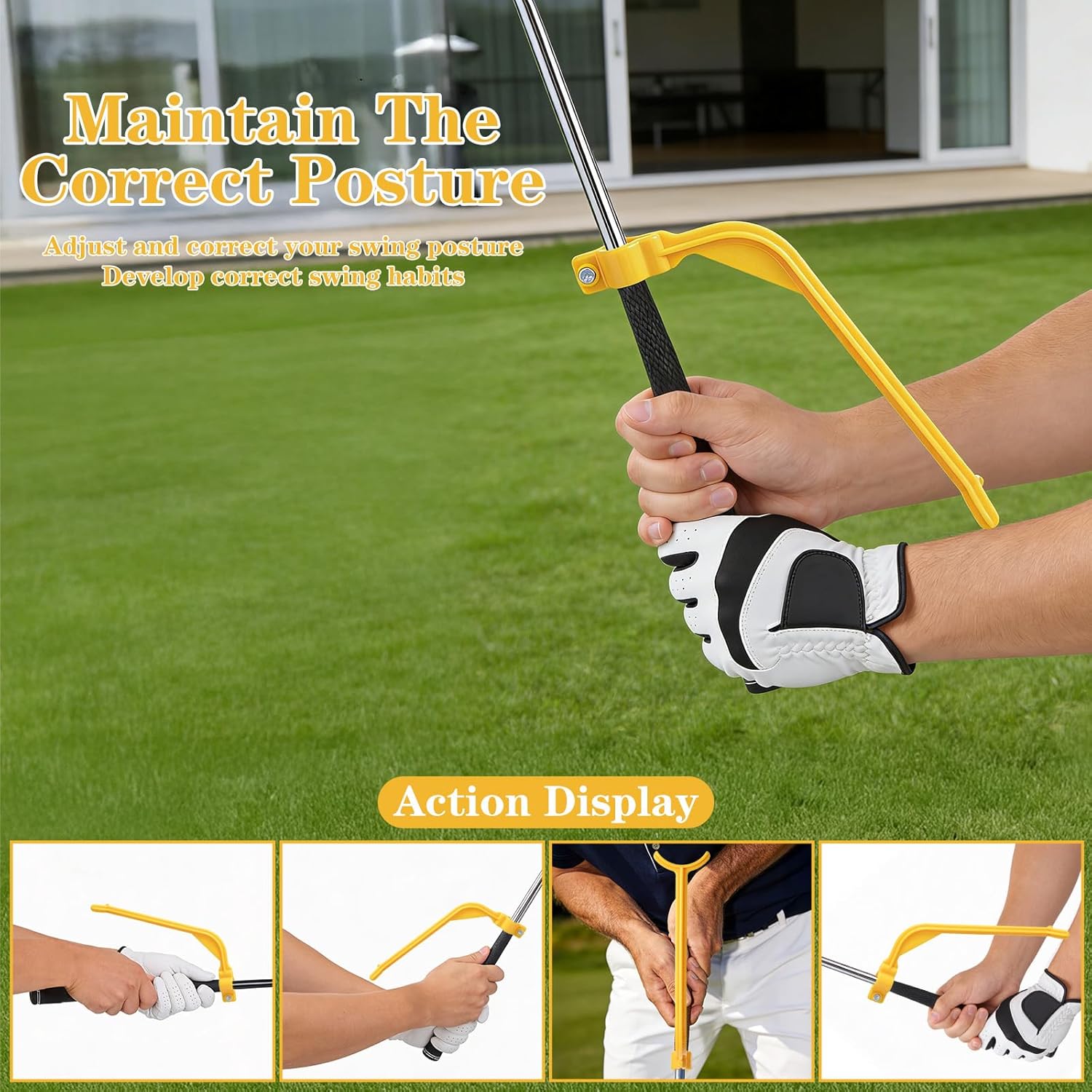 Xindojuz Golf Swing Training Aid, Golf Training Wrist Hinge Swing Correcting Trainer Tool, Stock Shot Setter Golfs Club Practice Equipment Arm Elbow Posture Teaching Accessory for Golfers Beginners - Image 5