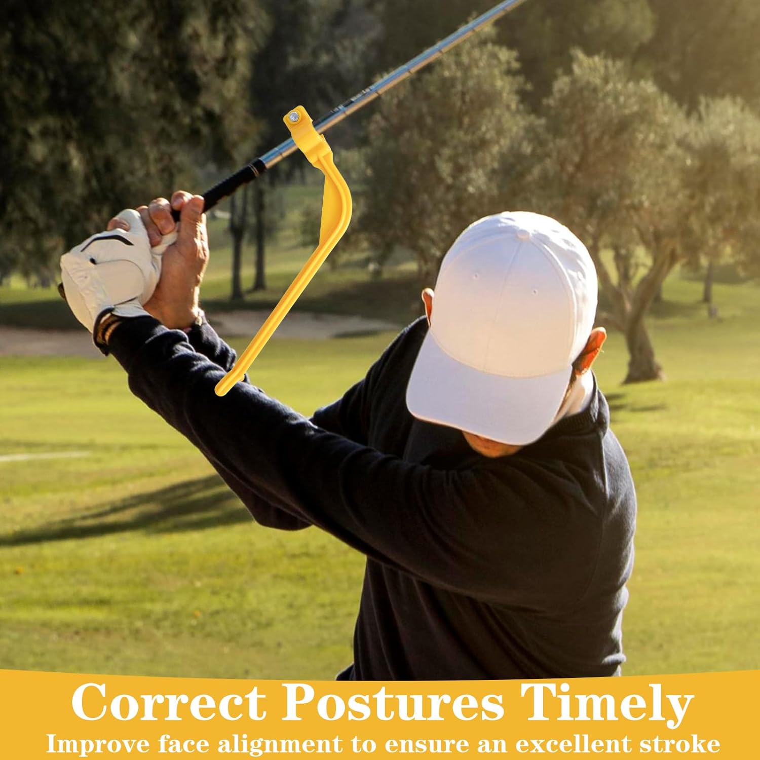 Xindojuz Golf Swing Training Aid, Golf Training Wrist Hinge Swing Correcting Trainer Tool, Stock Shot Setter Golfs Club Practice Equipment Arm Elbow Posture Teaching Accessory for Golfers Beginners - Image 6