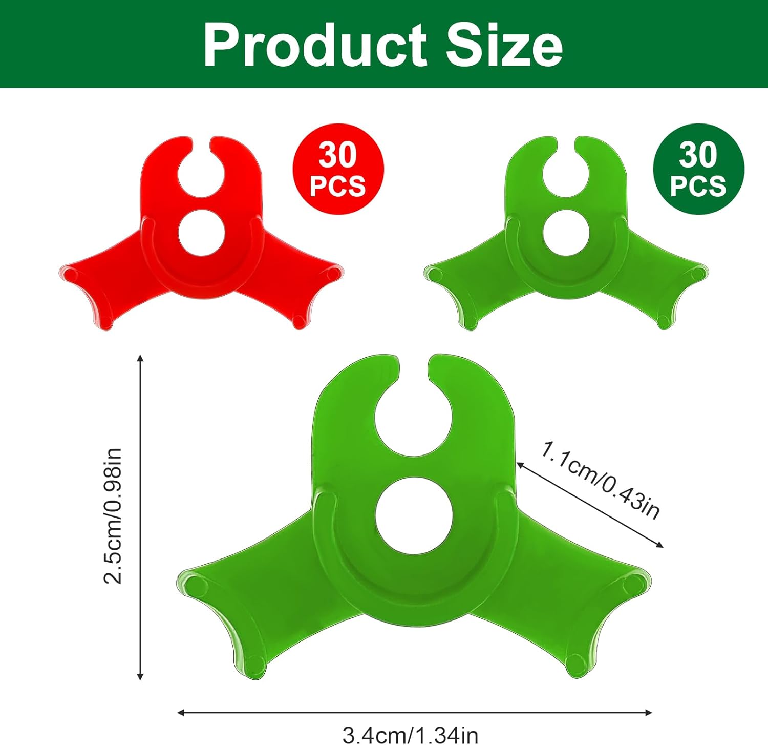 60Pcs Plant Training Clips, Reusable 90 Degrees Bud Trainer Lst Clips for Low Stress Training Plant Stem Support Bud Bender for Tomatoes Cucumbers Climbing Plants in Indoor Outdoor Gardens (Red Green) - Image 1