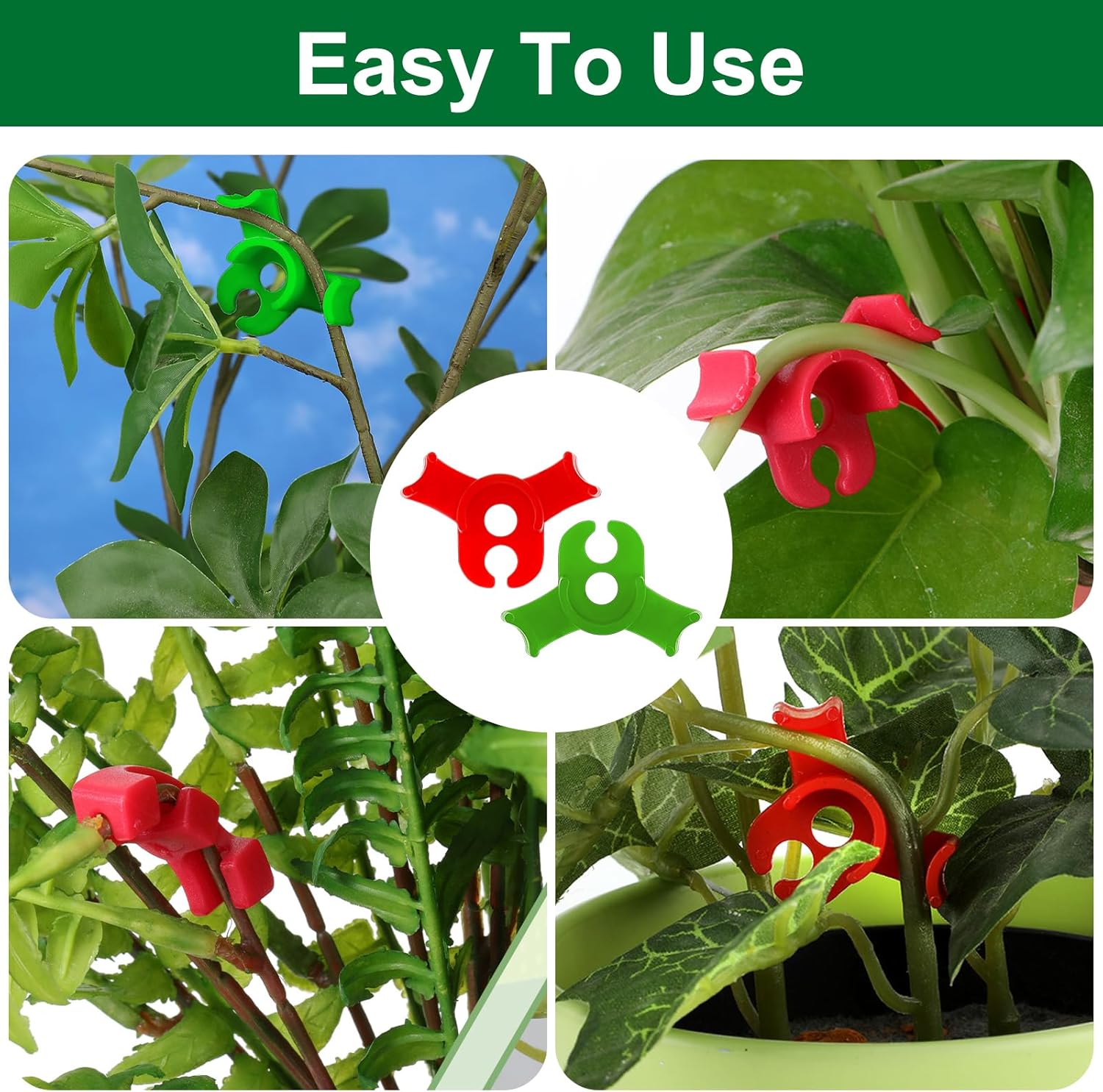 60Pcs Plant Training Clips, Reusable 90 Degrees Bud Trainer Lst Clips for Low Stress Training Plant Stem Support Bud Bender for Tomatoes Cucumbers Climbing Plants in Indoor Outdoor Gardens (Red Green) - Image 3