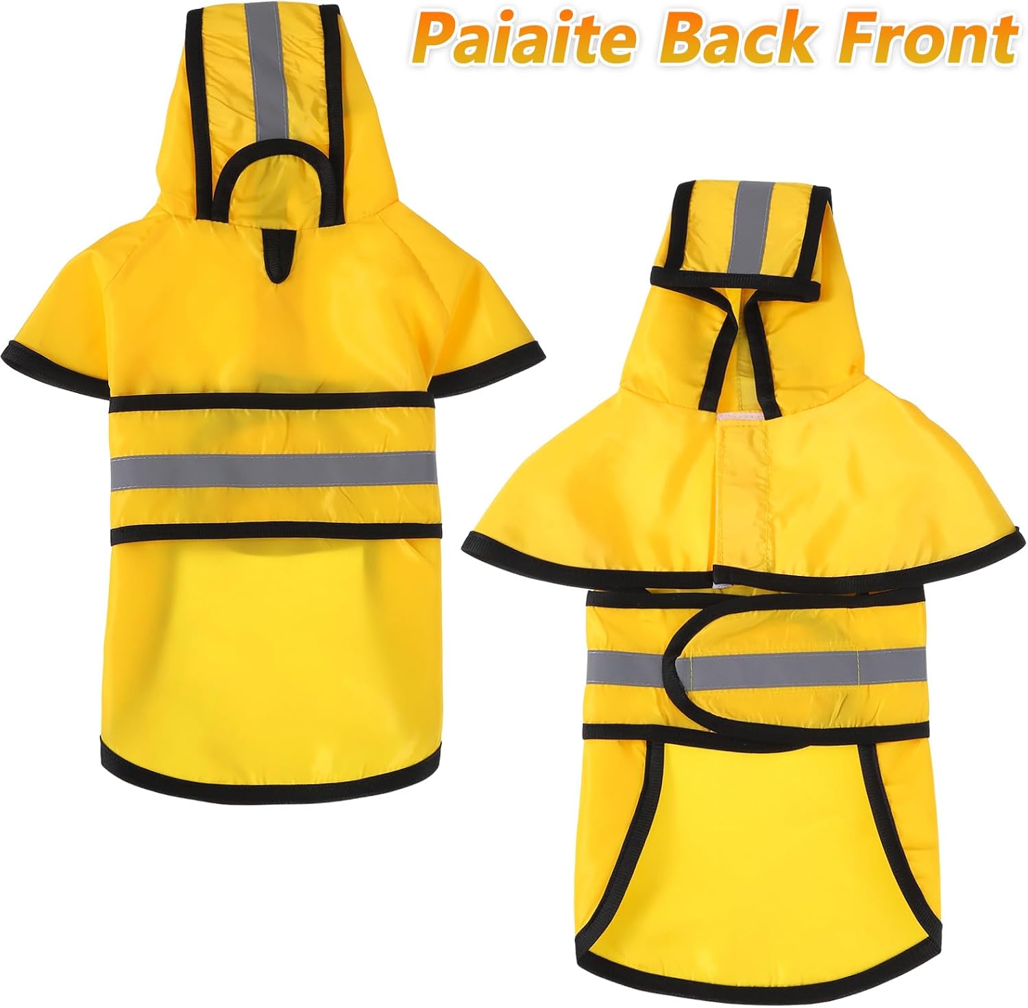 Dog Raincoat with Hood, Rain Jacket for Dogs Waterproof with Reflective Safety Hooded Slicker Poncho, Convenient Leash Hole & Adjustable Fit, Perfect for Small, Medium, and Large Dogs (Yellow M Size) - Image 3