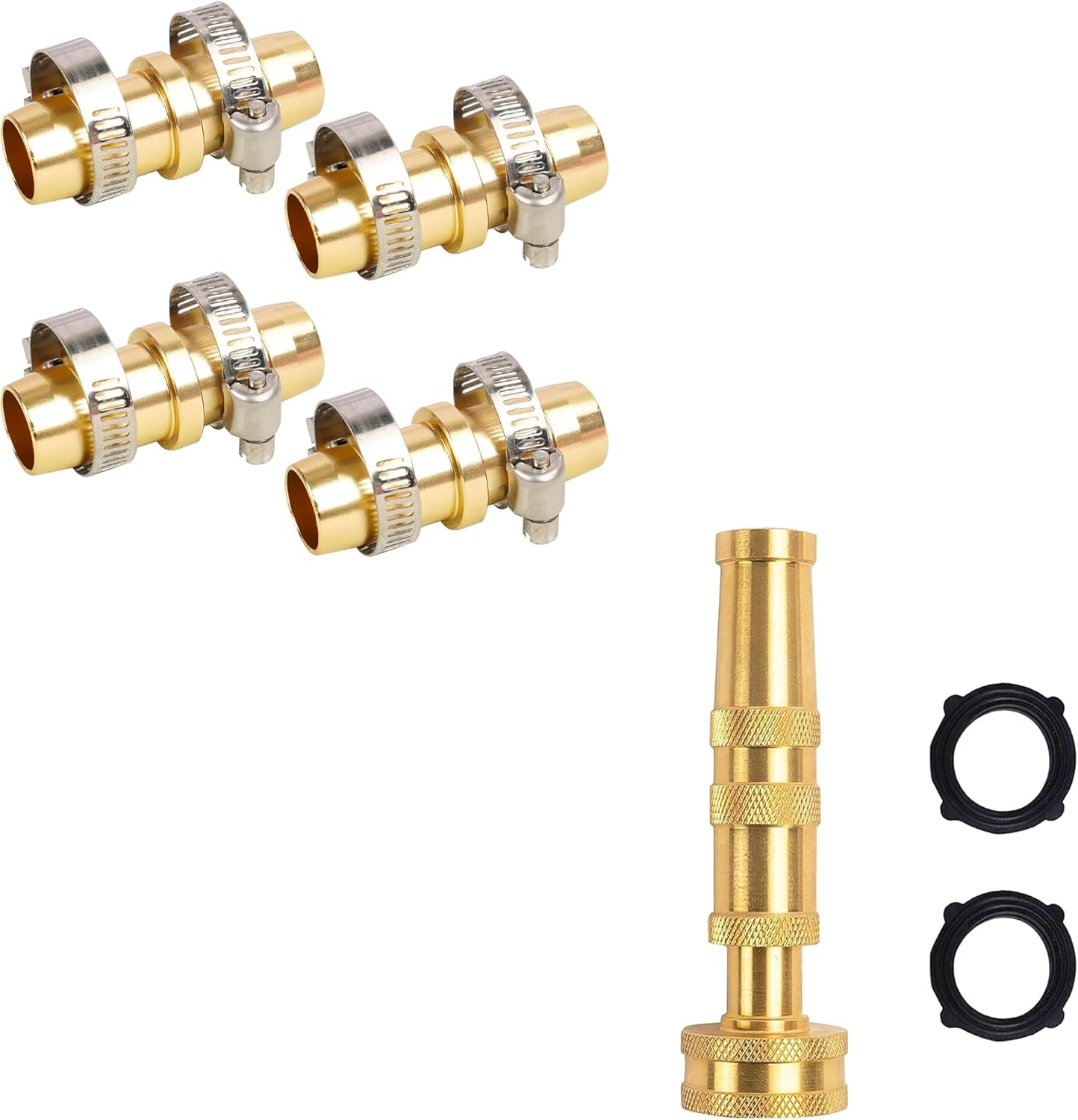 Garden Hose Repair Kit + Adjustable Twist Hose Nozzle - Image 1