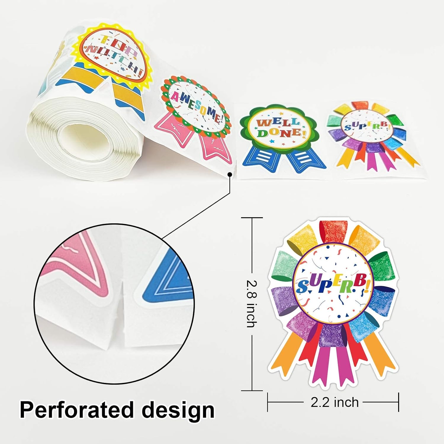 STARLIBOO Reward Stickers, Compliment Stickers, 300pcs Reward Labels, 2.2 * 2.8 Inches Teacher Classroom Reward Gifts Encourage Kids to Do Chores Go to The Toilet (Badge Designs) - Image 1