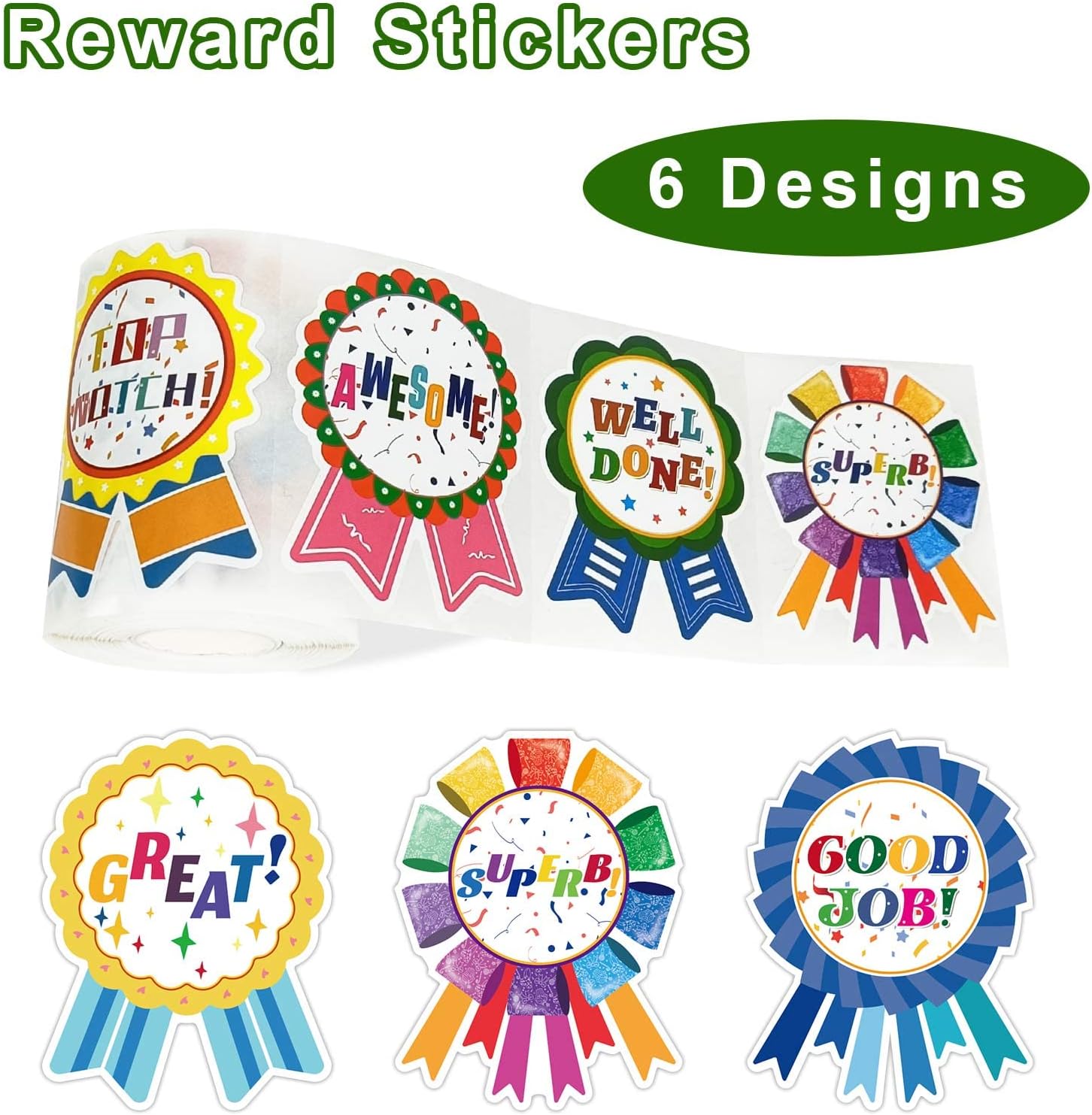 STARLIBOO Reward Stickers, Compliment Stickers, 300pcs Reward Labels, 2.2 * 2.8 Inches Teacher Classroom Reward Gifts Encourage Kids to Do Chores Go to The Toilet (Badge Designs) - Image 2