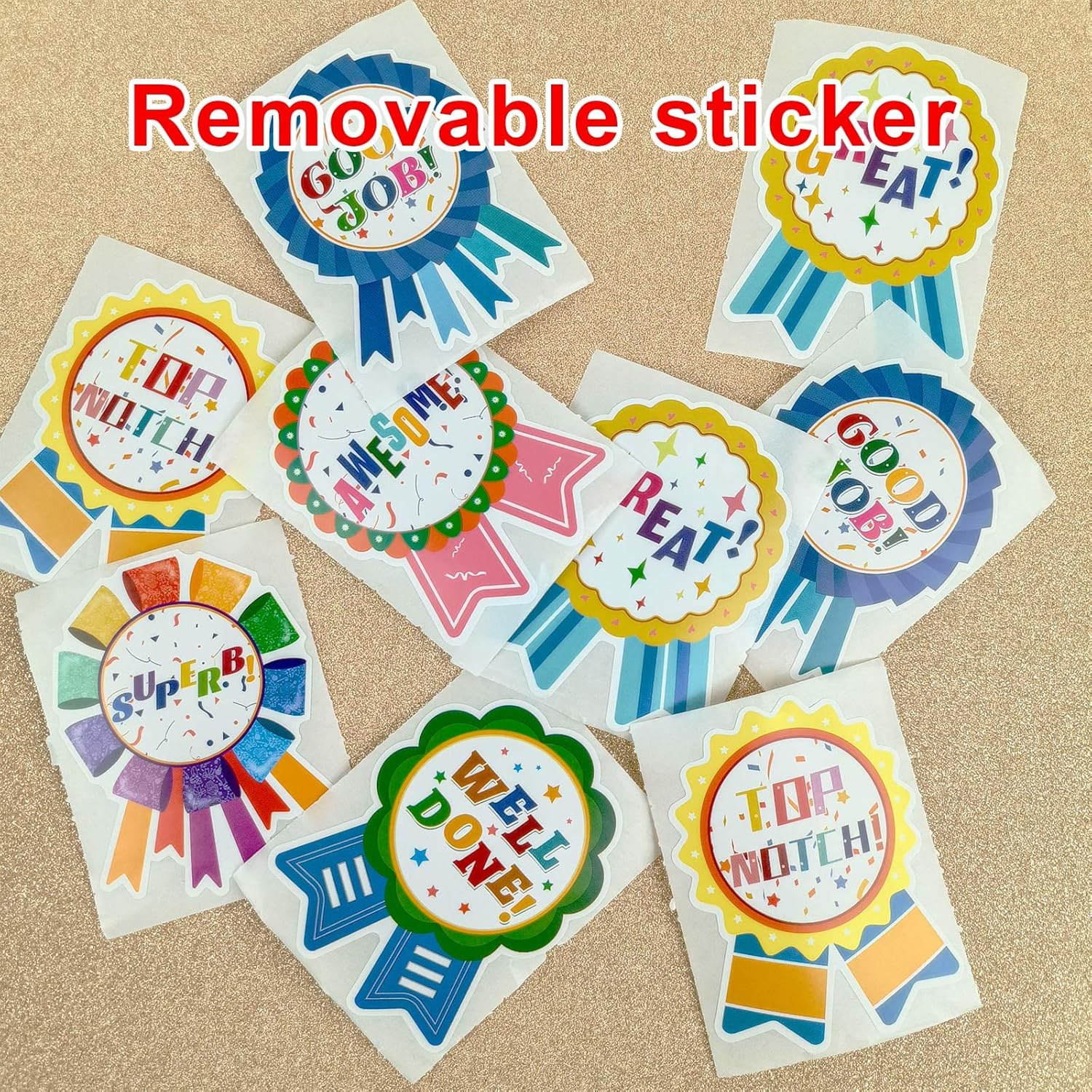 STARLIBOO Reward Stickers, Compliment Stickers, 300pcs Reward Labels, 2.2 * 2.8 Inches Teacher Classroom Reward Gifts Encourage Kids to Do Chores Go to The Toilet (Badge Designs) - Image 3