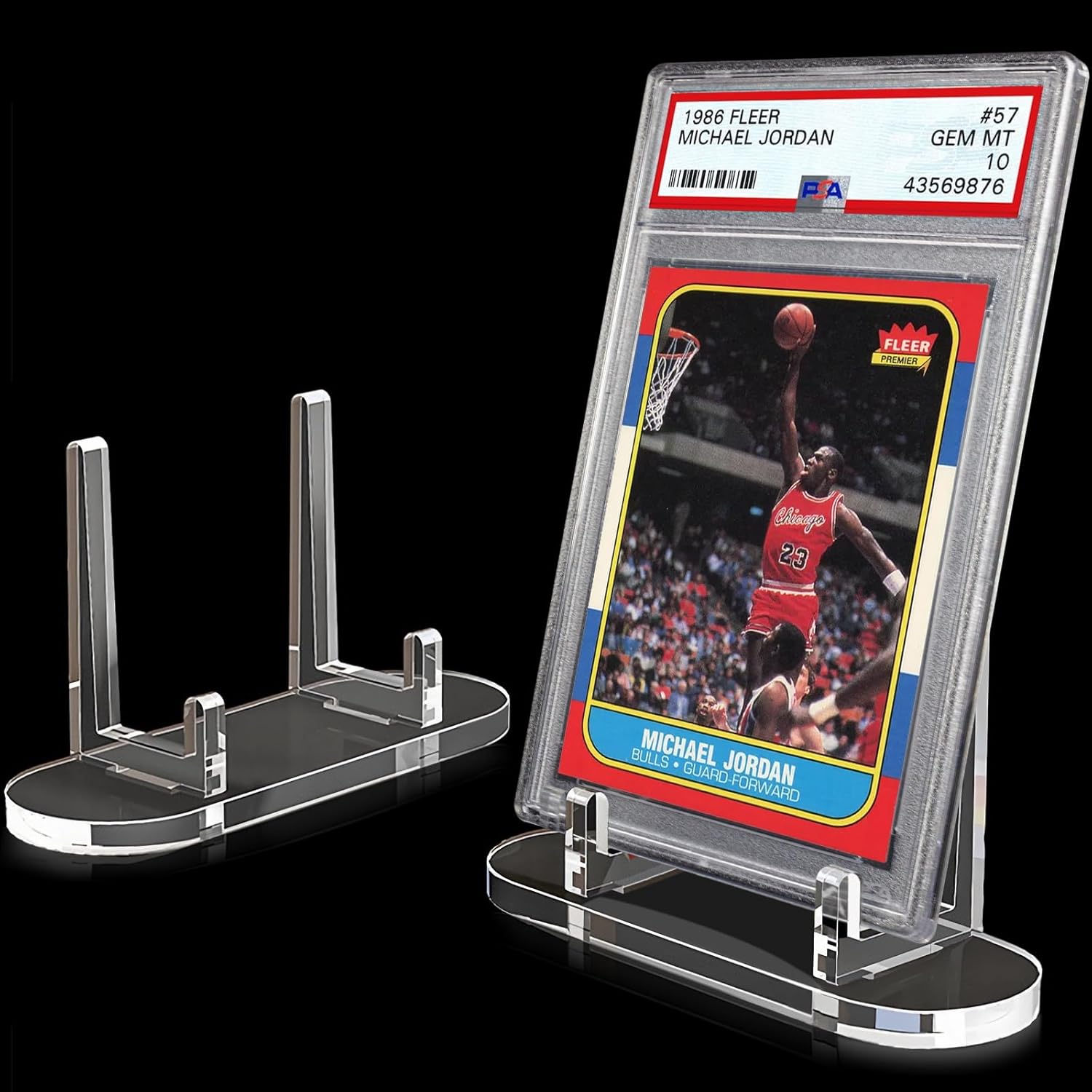 tutata Acrylic Trading Card Display Stand, 10 Pack Clear Card Stands, Card Stands for Sports Cards, Sports Card Holder, PSA Graded Card Display - Image 1