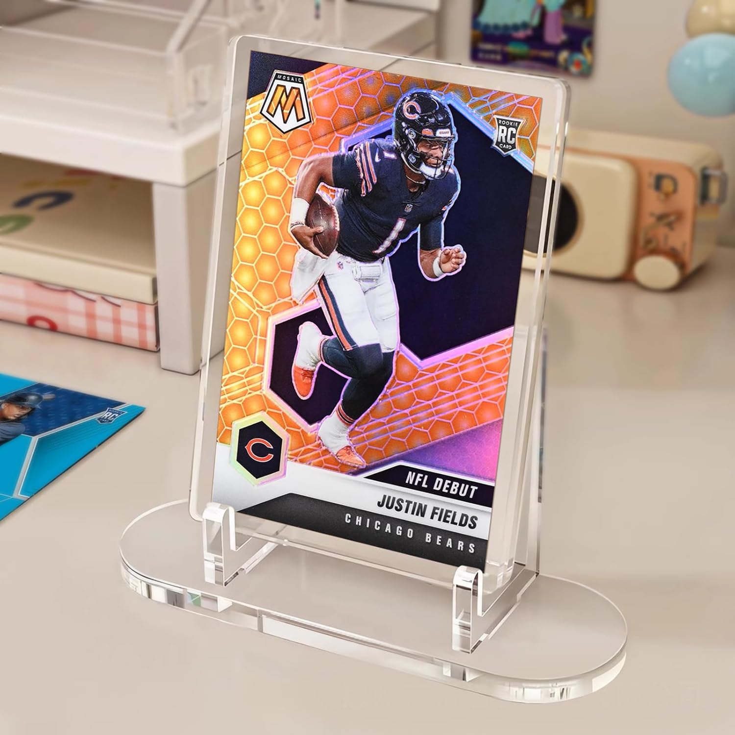 tutata Acrylic Trading Card Display Stand, 10 Pack Clear Card Stands, Card Stands for Sports Cards, Sports Card Holder, PSA Graded Card Display - Image 4