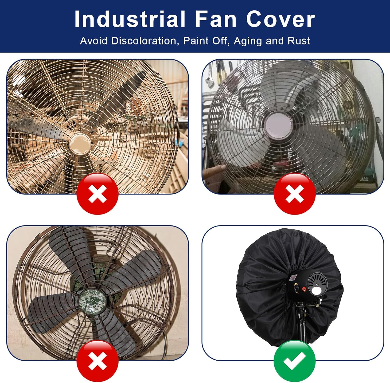 Industrial Heavy Duty Waterproof & Dustproof Fan Cover for 16-20