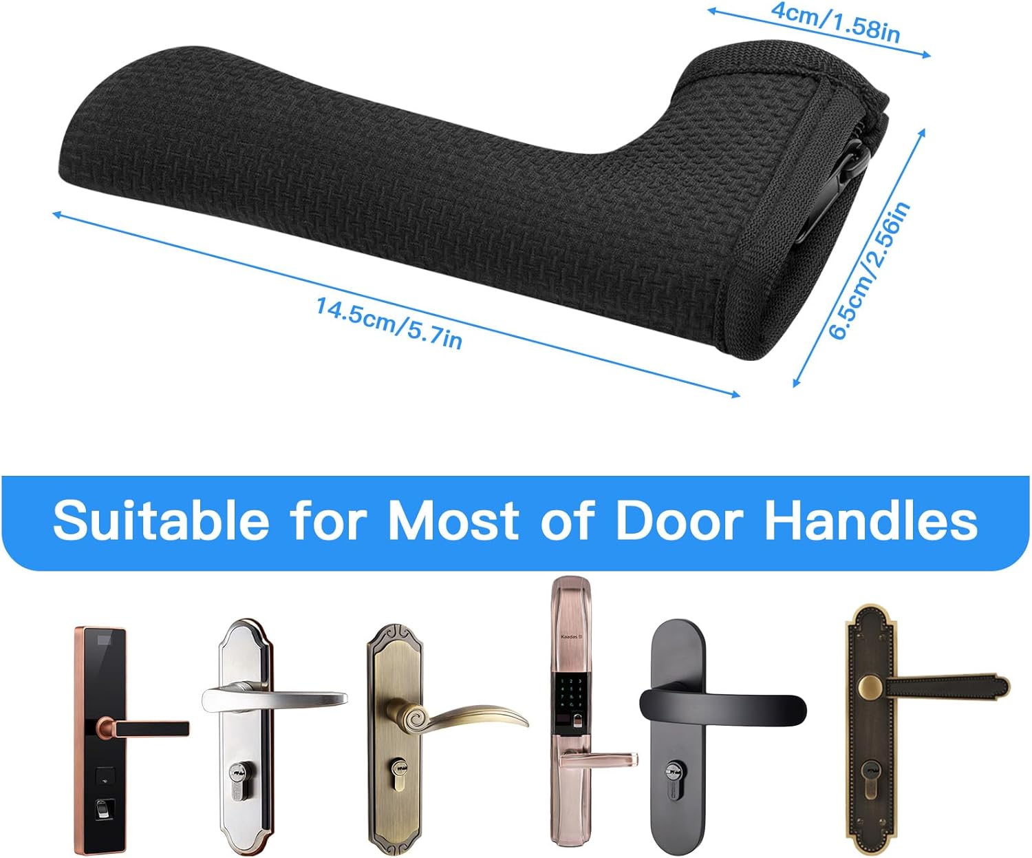 Homakover Door Handle Covers, Door Knob Covers for Summer Anti-Scald Hands, and Winter Antifreeze Hands, Door Knob Protector, Made of 2mm Neoprene (2 Pieces Black) - Image 1
