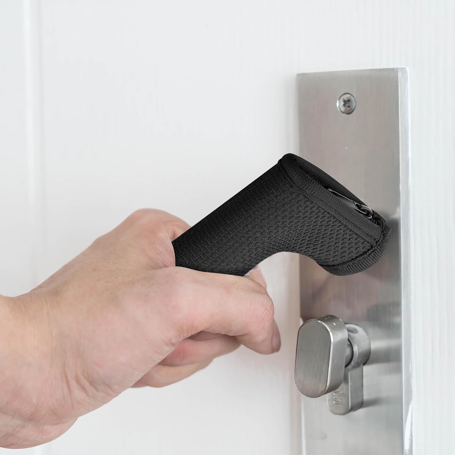 Homakover Door Handle Covers, Door Knob Covers for Summer Anti-Scald Hands, and Winter Antifreeze Hands, Door Knob Protector, Made of 2mm Neoprene (2 Pieces Black) - Image 4