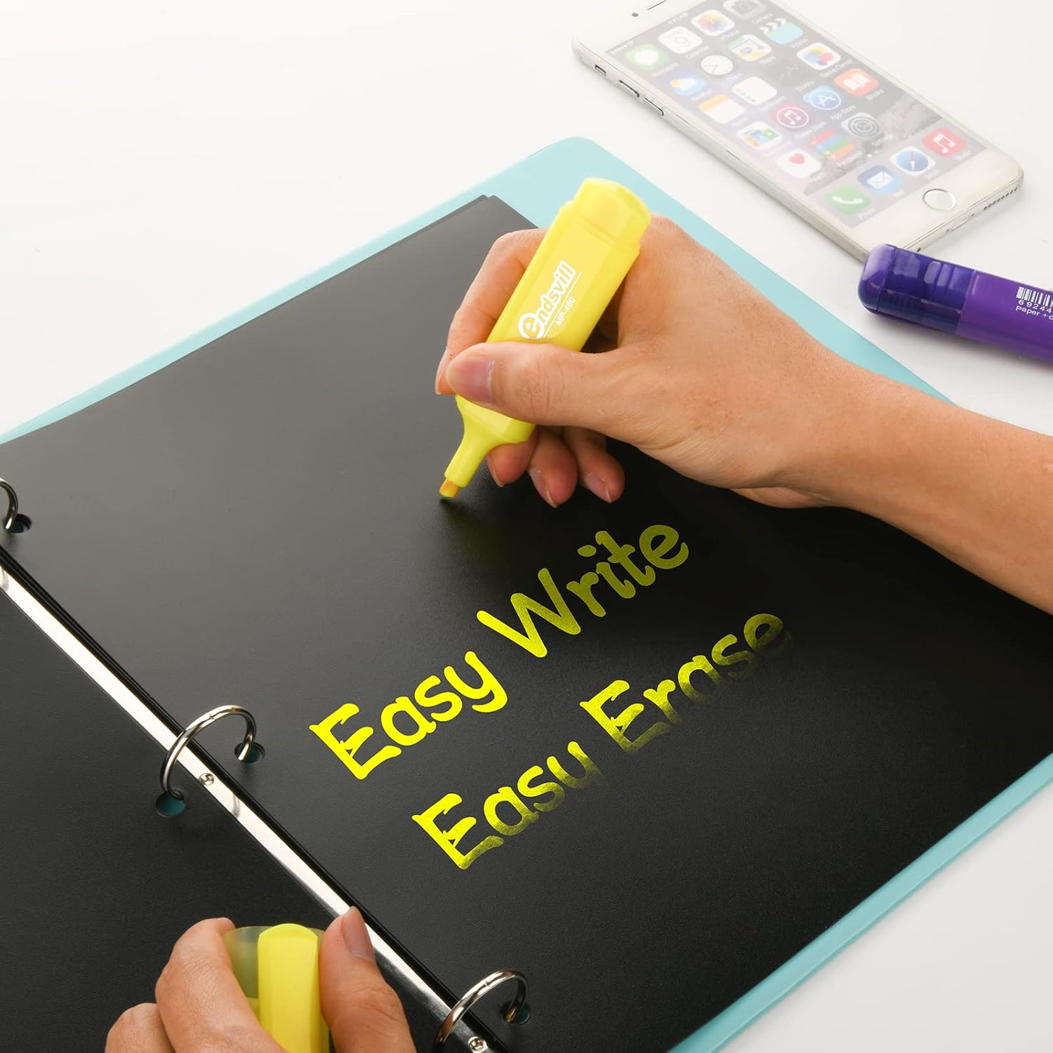 3 Ring Binder Dividers with 5-Tabs for Letter Size, 1/5 Cut, 3-Hole Punched, Write & Erase Plastic Binder Dividers Extra Durable Section Index Dividers for Binders, Pack of 2 Sets, 10 Dividers Total - Image 3