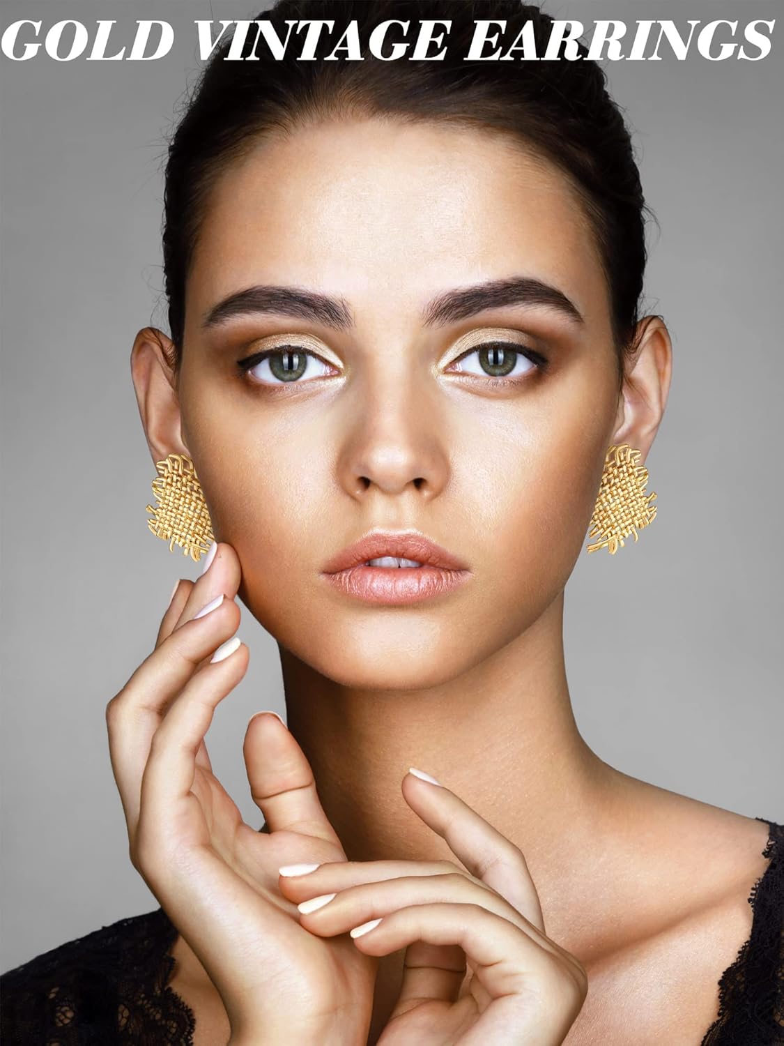 Glenmal 6 Pair Gold Statement Earrings for Women Large Gold Geometric Earrings Woven Twisted Leaf Earring Jewelry Gift - Image 1