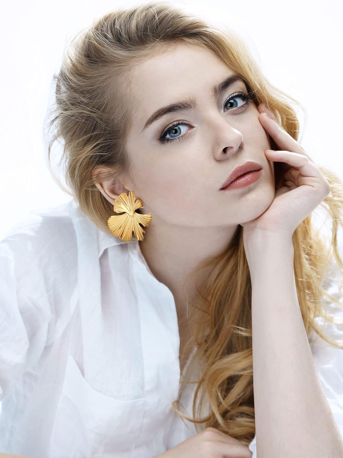 Glenmal 6 Pair Gold Statement Earrings for Women Large Gold Geometric Earrings Woven Twisted Leaf Earring Jewelry Gift - Image 4